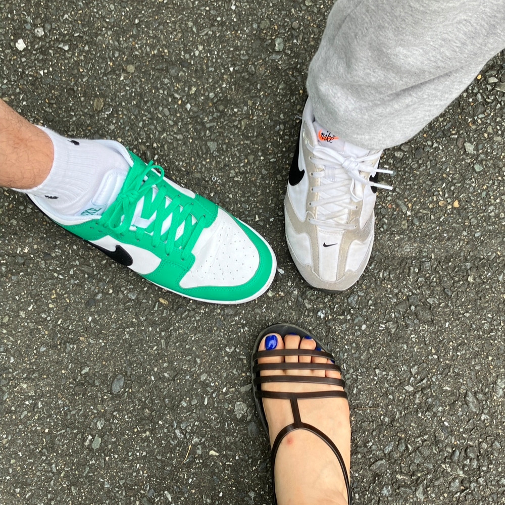 Nike Dunk Low White Green 착용 스타일