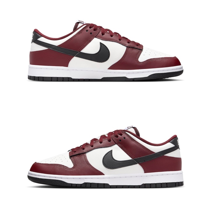 (W) Nike Dunk Low Retro PRM Team Red and White, Nike Dunk Low Retro PRM University Red Black 착용 스타일 - 3