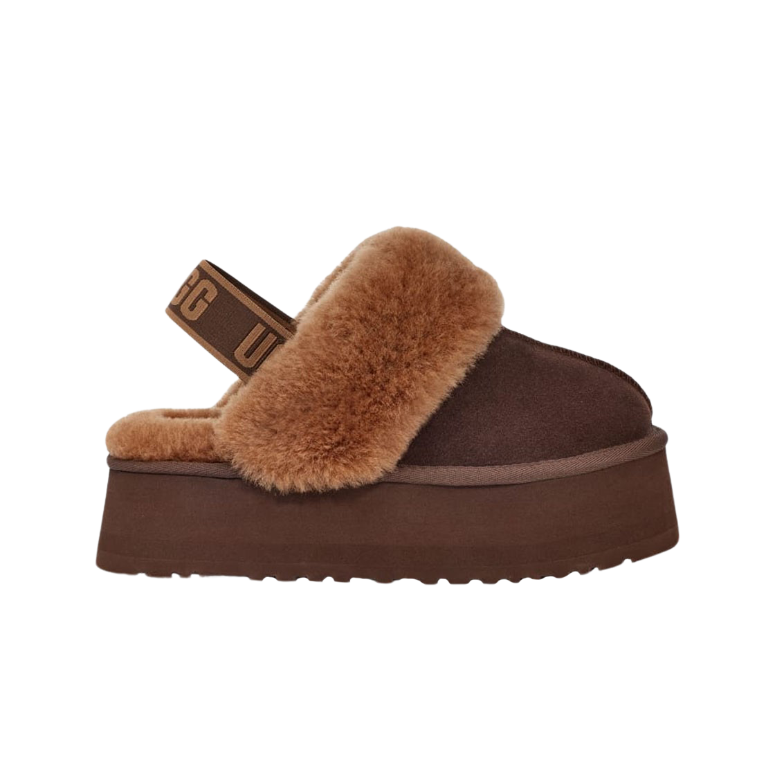 (W) 어그 펀케트 슬라이드 번트 시더((W) UGG Funkette Slides Burnt Cedar)