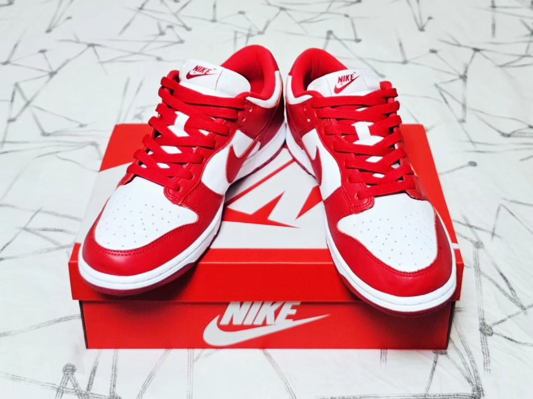 Nike Dunk Low SP White and University Red 2023 착용 스타일 - 3