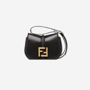 Fendi Leather C'Mon Mini Satchel Bag Black