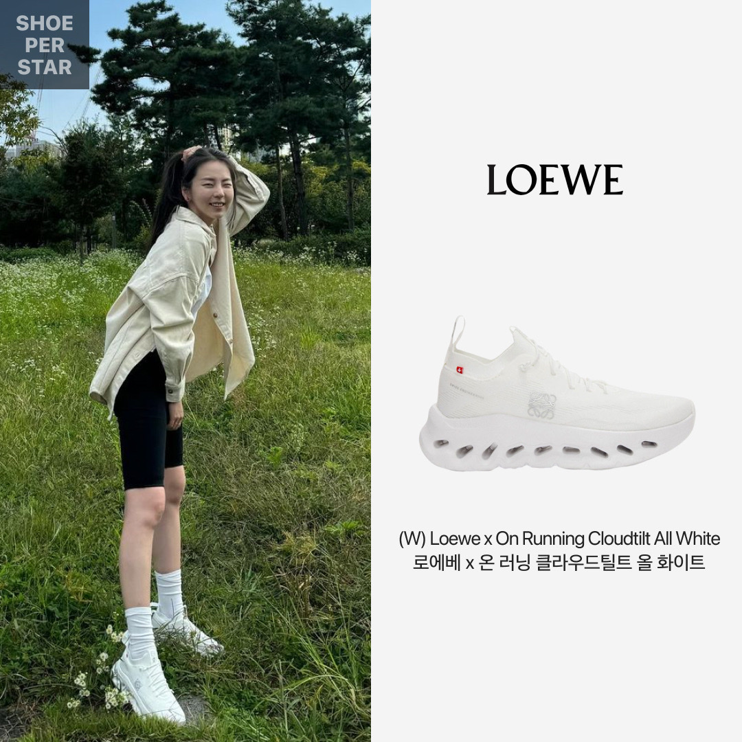 (W) Loewe x On Running Cloudtilt All White 착용 스타일 - 1