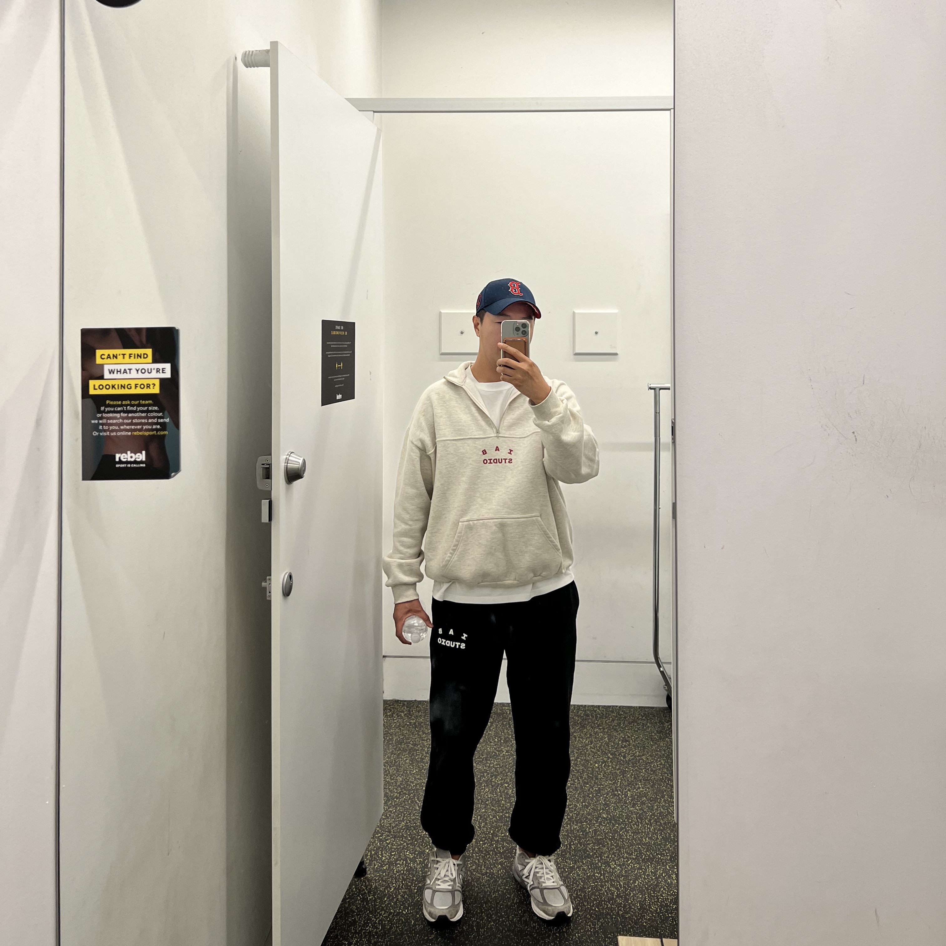 New Balance 990v5 Made in USA Grey - D Standard, IAB Studio Sweatpants Black White - 23SS 착용 스타일