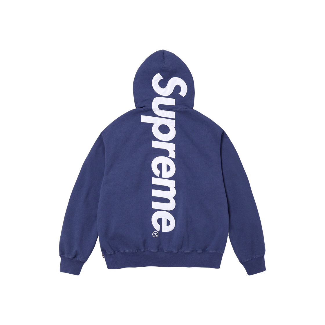 Supreme Satin Applique Hooded Sweatshirt Washed Navy - 23FW 상세 이미지 1