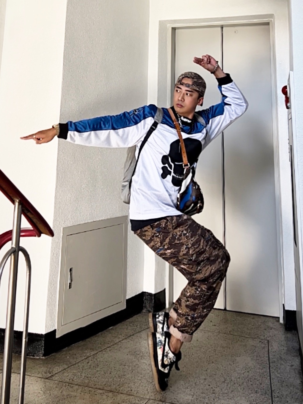 Supreme x Undercover Studded 6-Panel Brown Camo - 23SS, Supreme x Undercover Studded Cargo Pant Brown - 23SS 착용 스타일