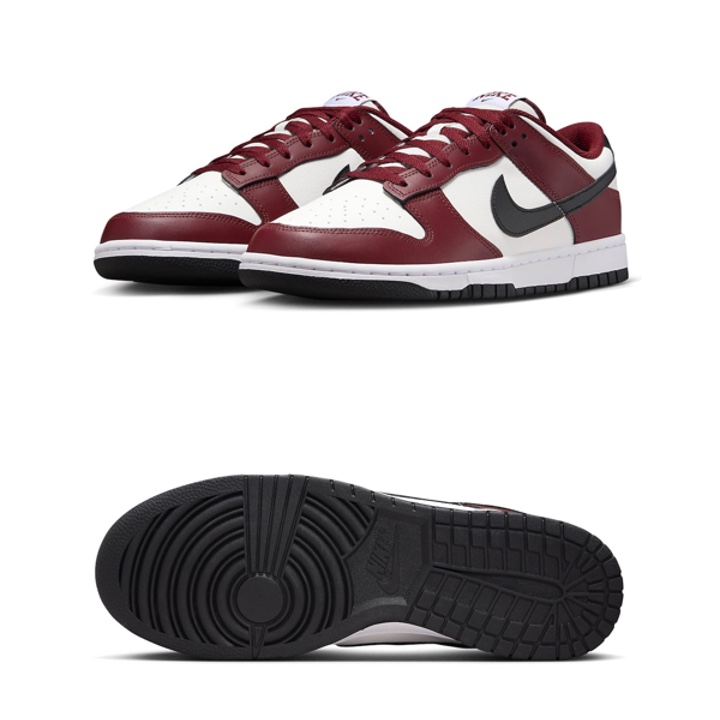 (W) Nike Dunk Low Retro PRM Team Red and White, Nike Dunk Low Retro PRM University Red Black 착용 스타일 - 2
