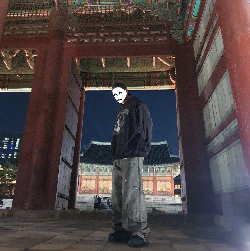 Project G/R Etiquette Lesson Vintage Washed Hoodie Black, Project G/R Flight Denim Pants Dust Grey 착용 스타일