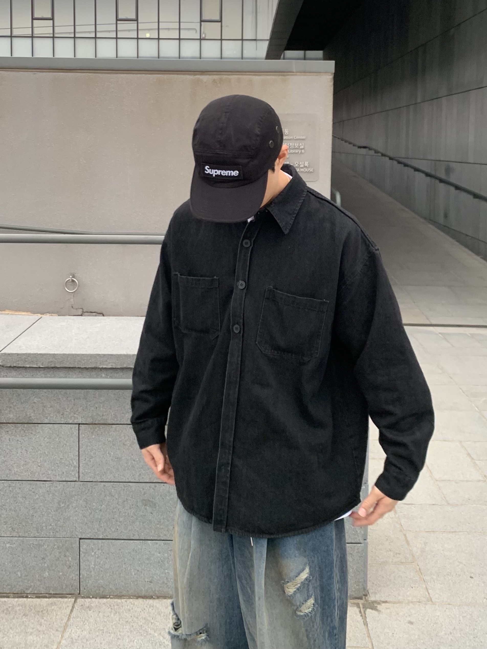 Supreme Military Camp Cap Black - 22SS, Nike Air Force 1 '07 WB Flax 착용 스타일 - 4