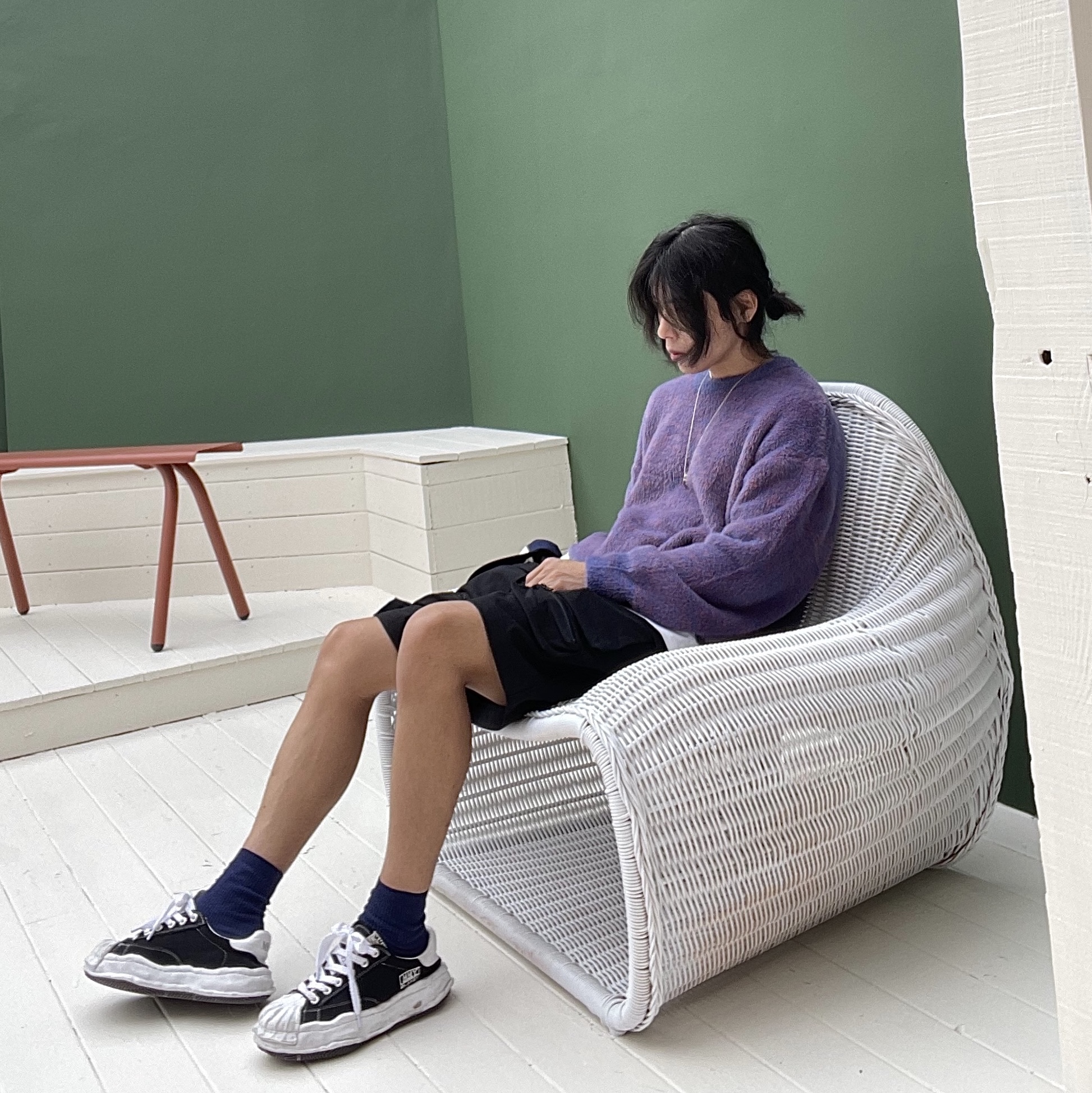 Maison Mihara Yasuhiro Blakey OG Sole Canvas Low-top Sneakers Black White, Gucci Ghost Ring Silver 6mm 착용 스타일 - 2