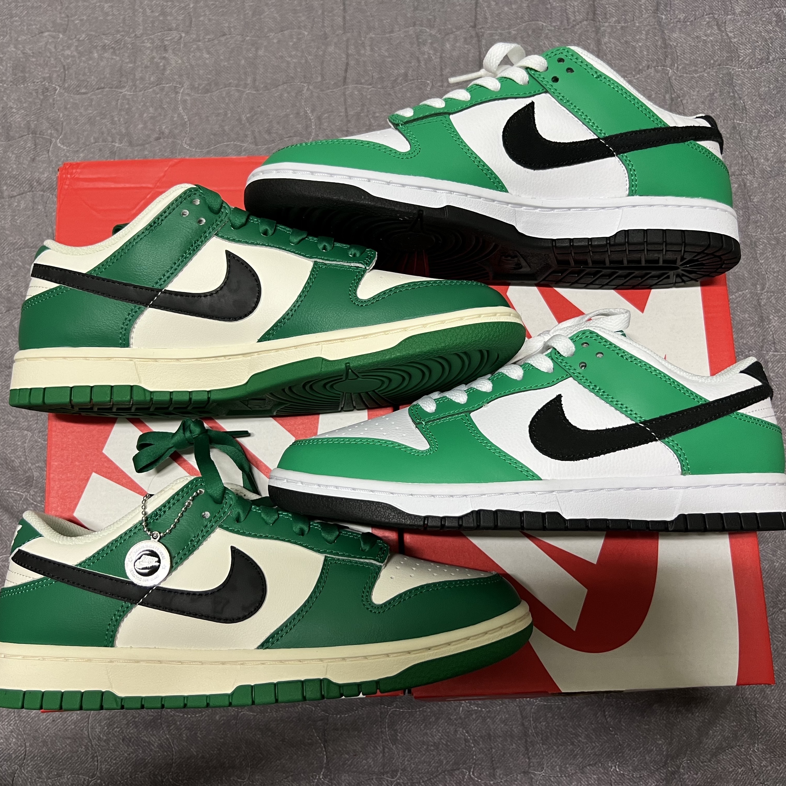 Nike Dunk Low White Green, Nike Dunk Low Retro SE Jackpot Malachite 착용 스타일 - 3
