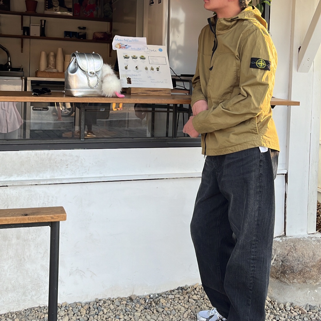 Stone Island 43310 Supima Cotton Hooded Jacket Dark Beige - 23SS 착용 스타일