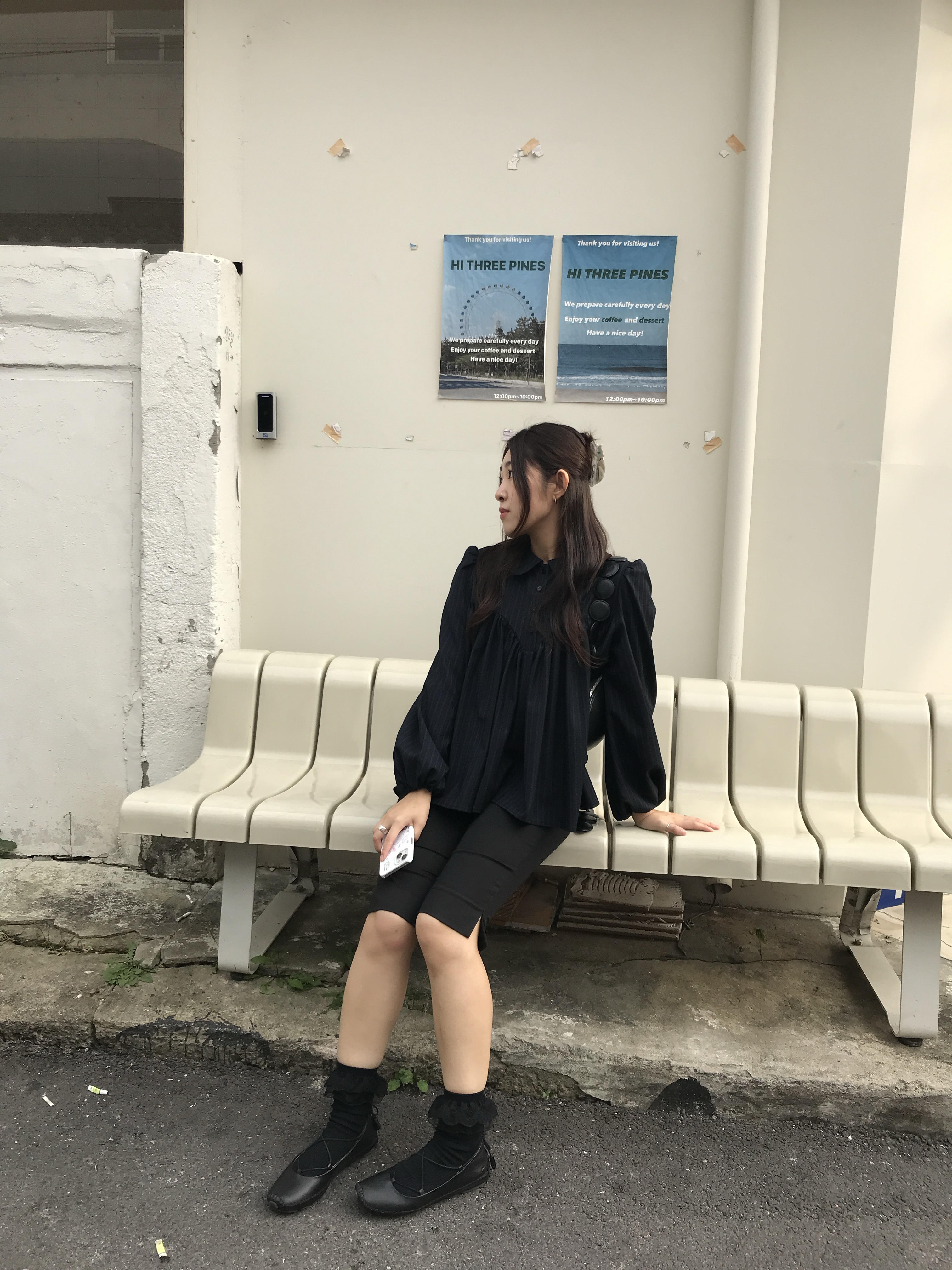 (W) Cueren Valencia 14 Ballerina Black 착용 스타일 - 3