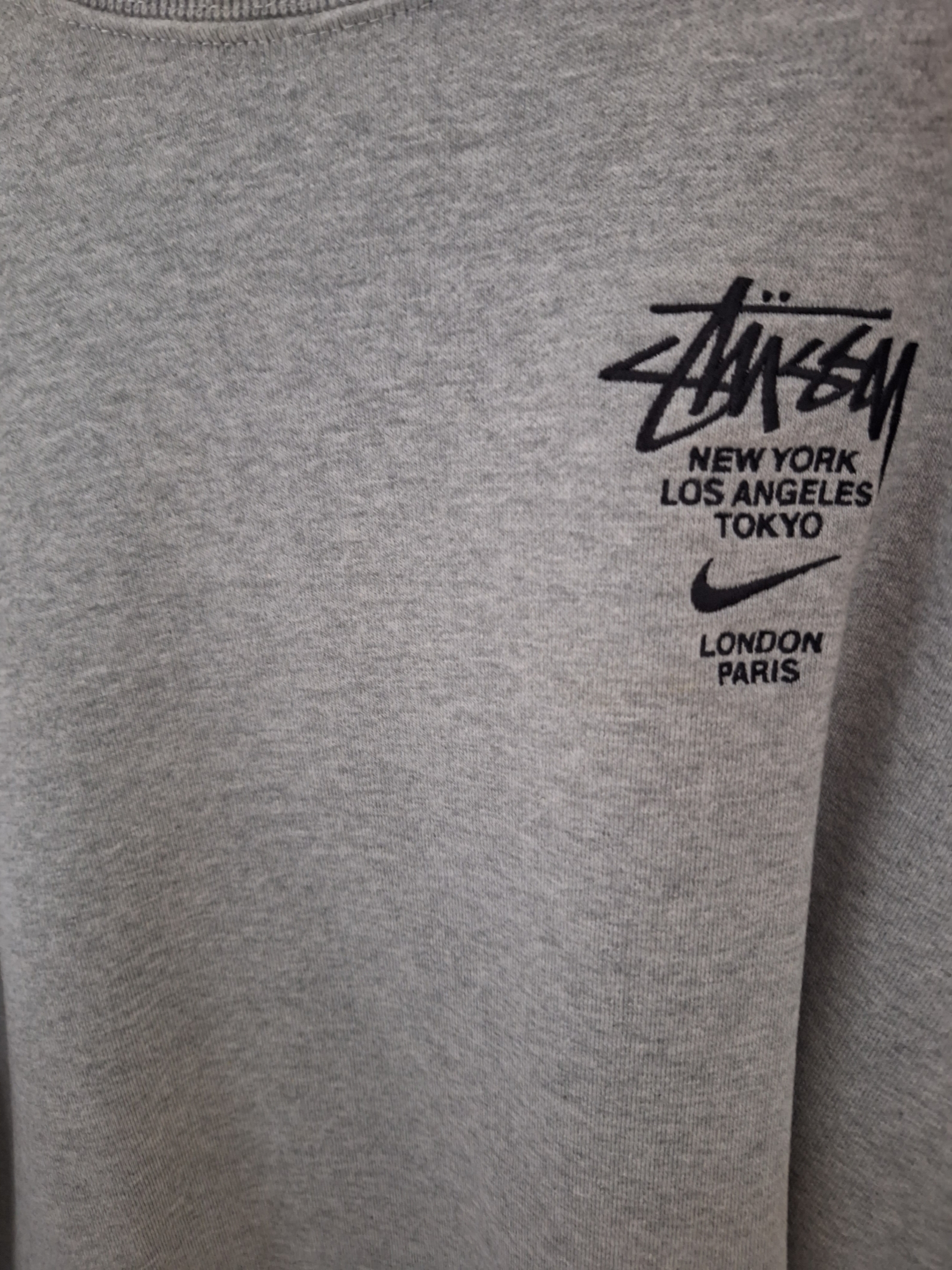 Nike x Stussy NRG ZR Fleece Crewneck Heather Grey - Asia 착용 스타일
