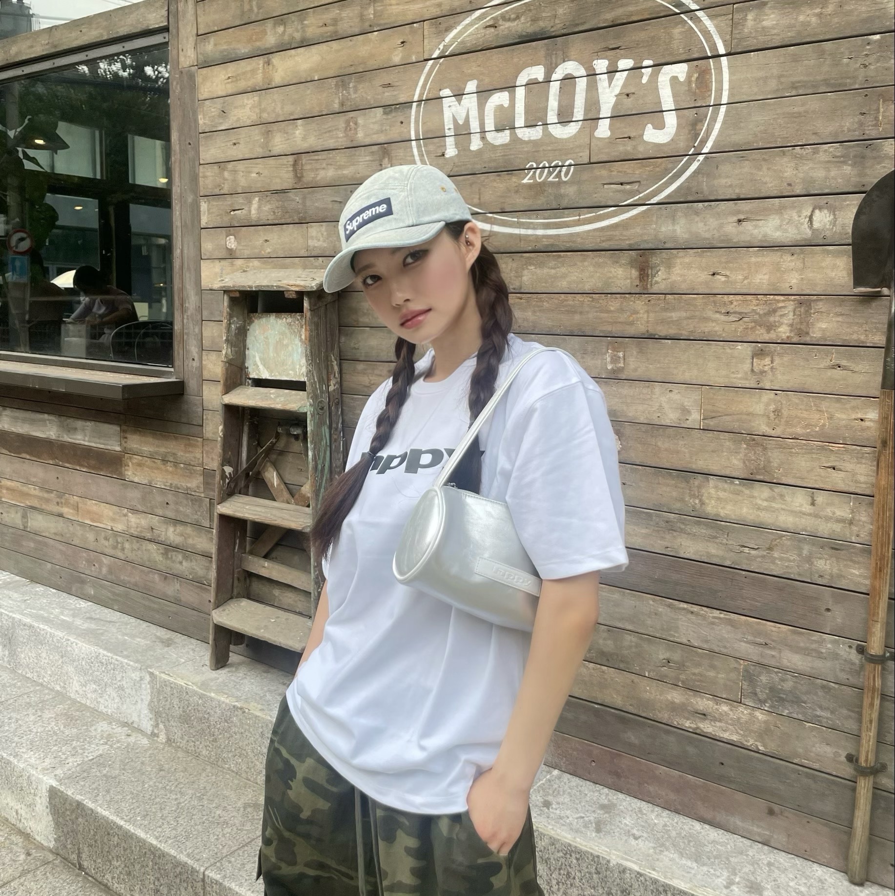 Supreme Denim Camp Cap Dirty Indigo - 23SS 착용 스타일 - 2