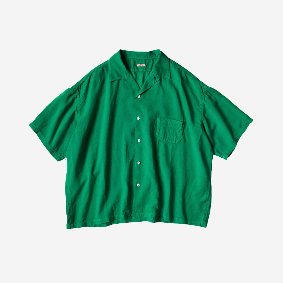 Kapital Soft Linen Open Collar Big Shirt Green 상세 이미지 1