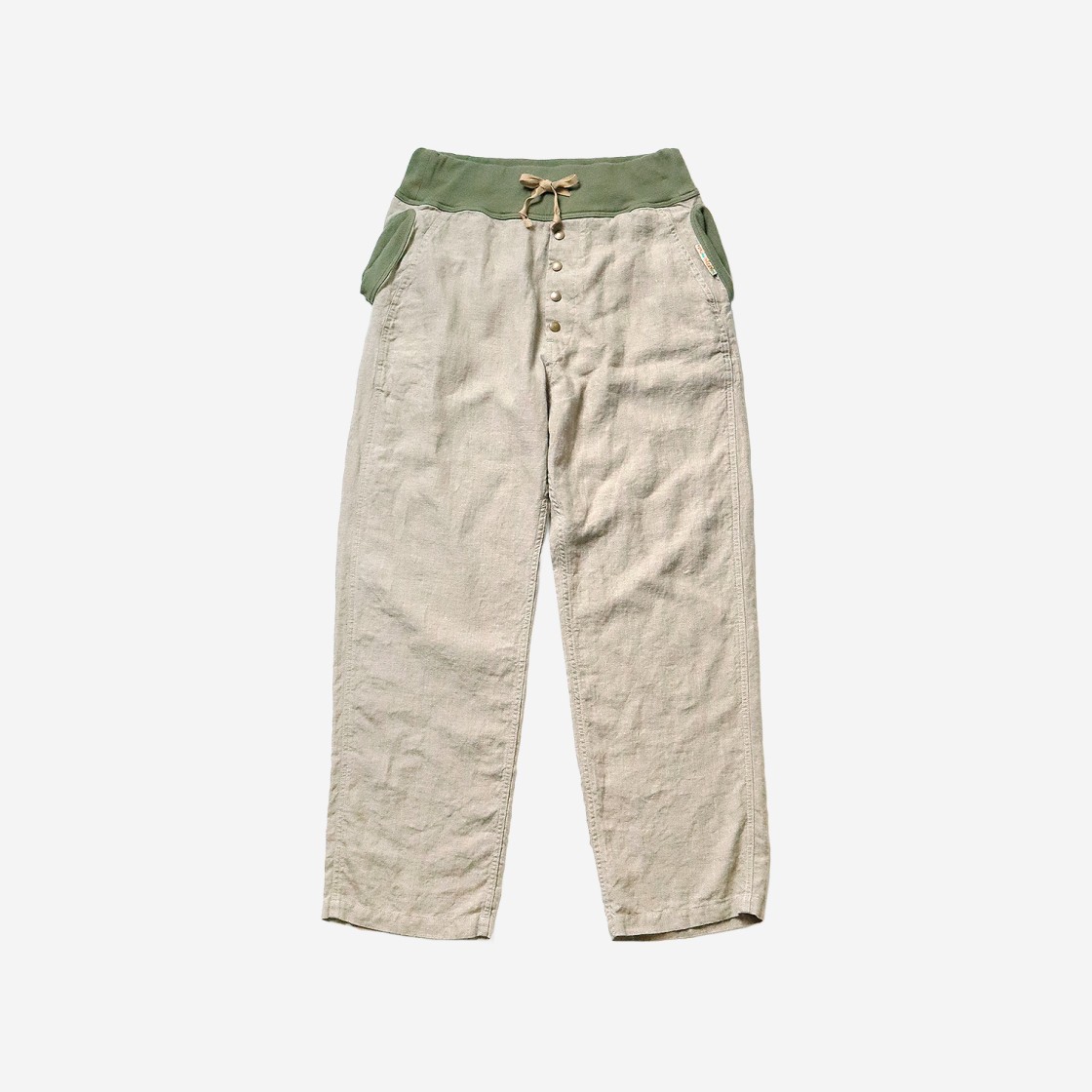 Kapital Linen 2 Tone Nouvelle Pants Beige Khaki 상세 이미지 1