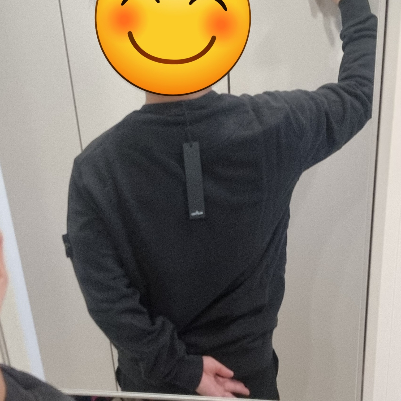 Stone Island 63020 Crewneck Sweatshirt Black - 22FW 착용 스타일 - 4