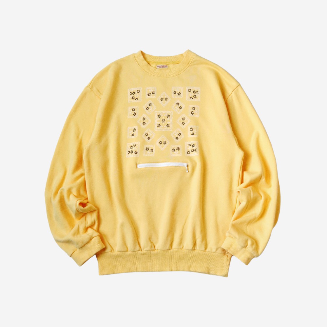 Kapital 30-Fleece Cookie Pocket Crew Sweatshirt Light Yellow 상세 이미지 1