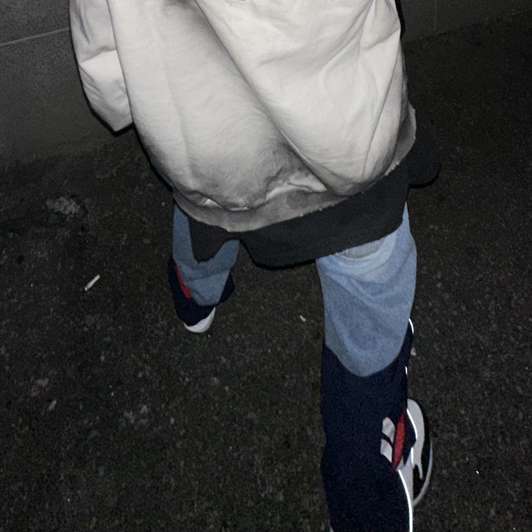 Project G/R x Reebok Hybrid Track Denim Pants Navy, Project G/R Furious Logo Applique Zip Hoodie Grey - 10 Corso Como Exclusive 착용 스타일 - 2