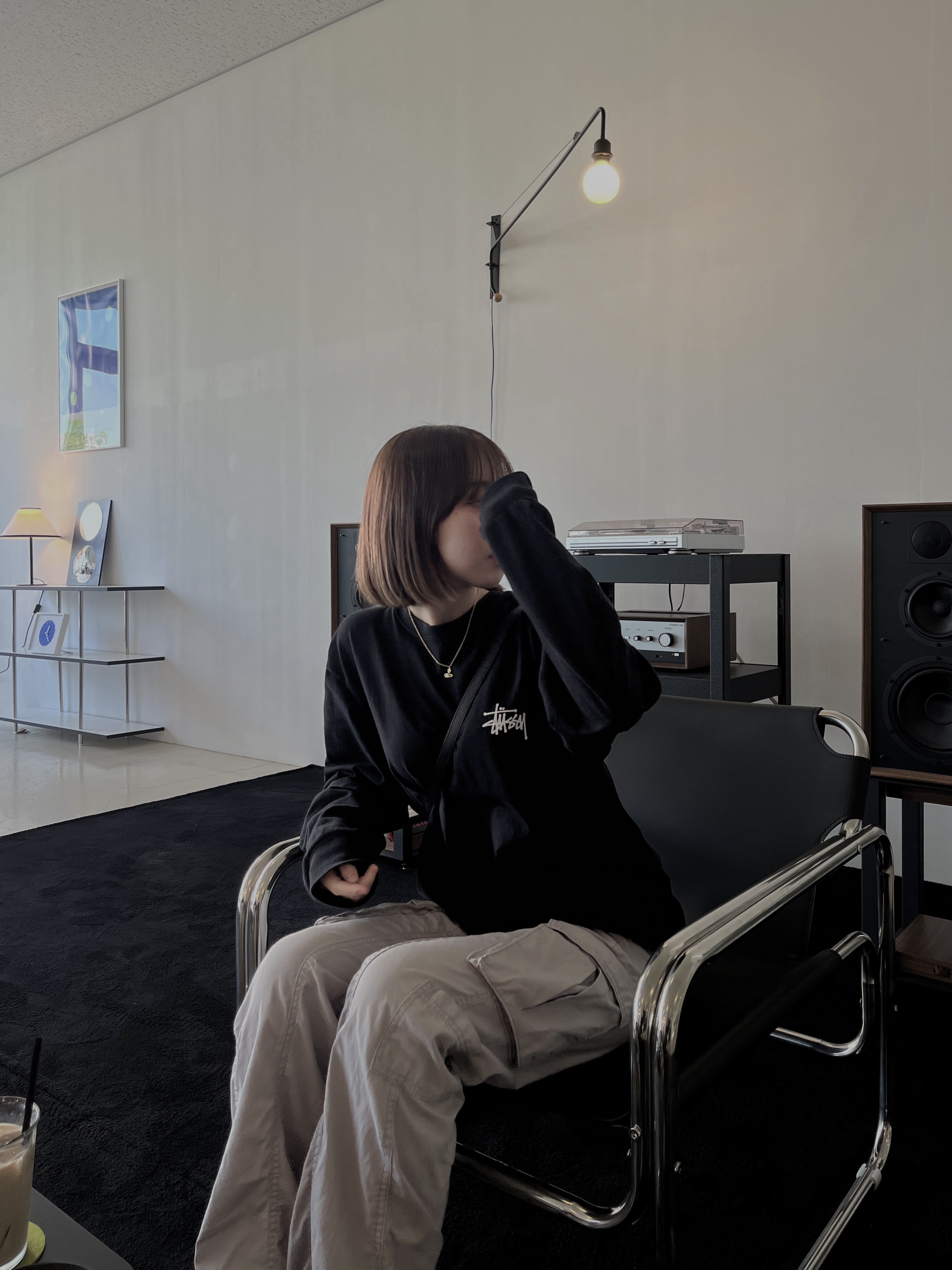 Stussy Basic Stussy LS T-Shirt Black 2023, Stussy Basic Stussy LS T-Shirt Black 2022 착용 스타일