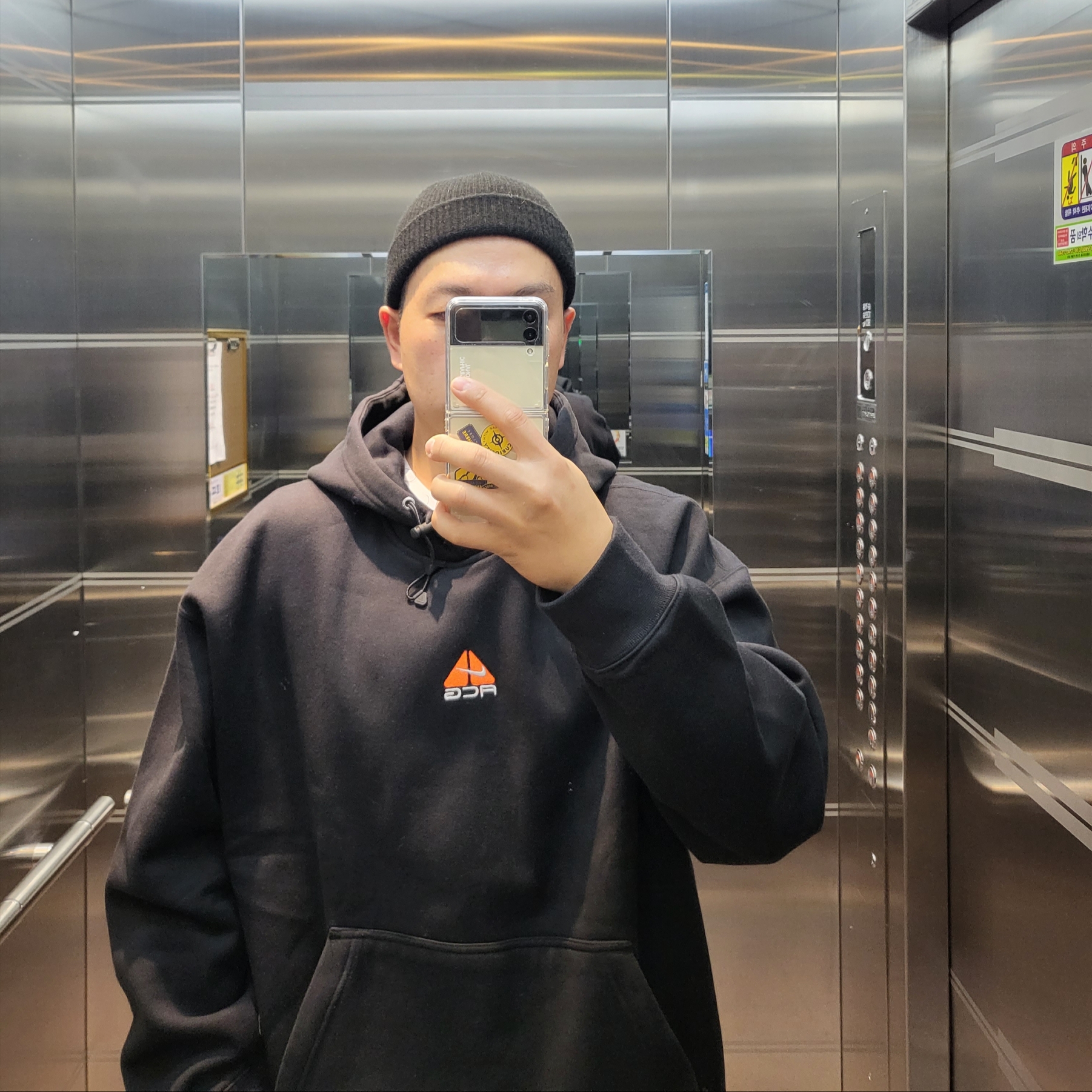 Nike ACG Therma-Fit Pullover Fleece Hoodie Black - Asia 착용 스타일