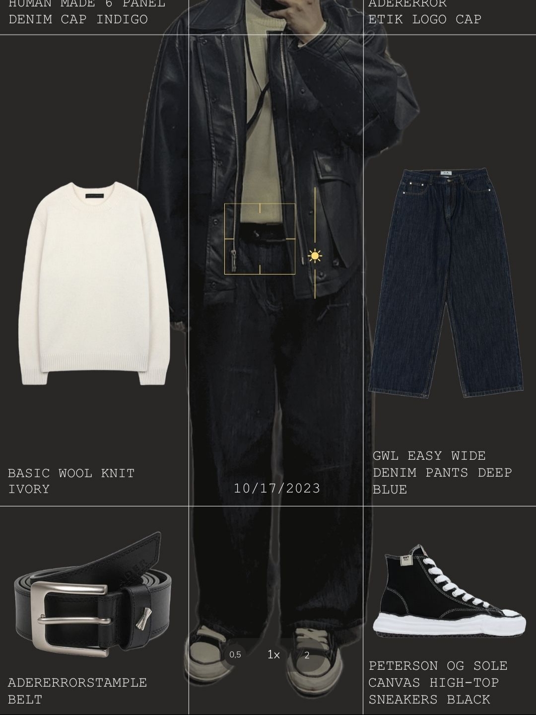 Maison Mihara Yasuhiro Peterson OG Sole Canvas High-top Sneakers Black, Human Made 6 Panel Denim Cap Indigo 착용 스타일
