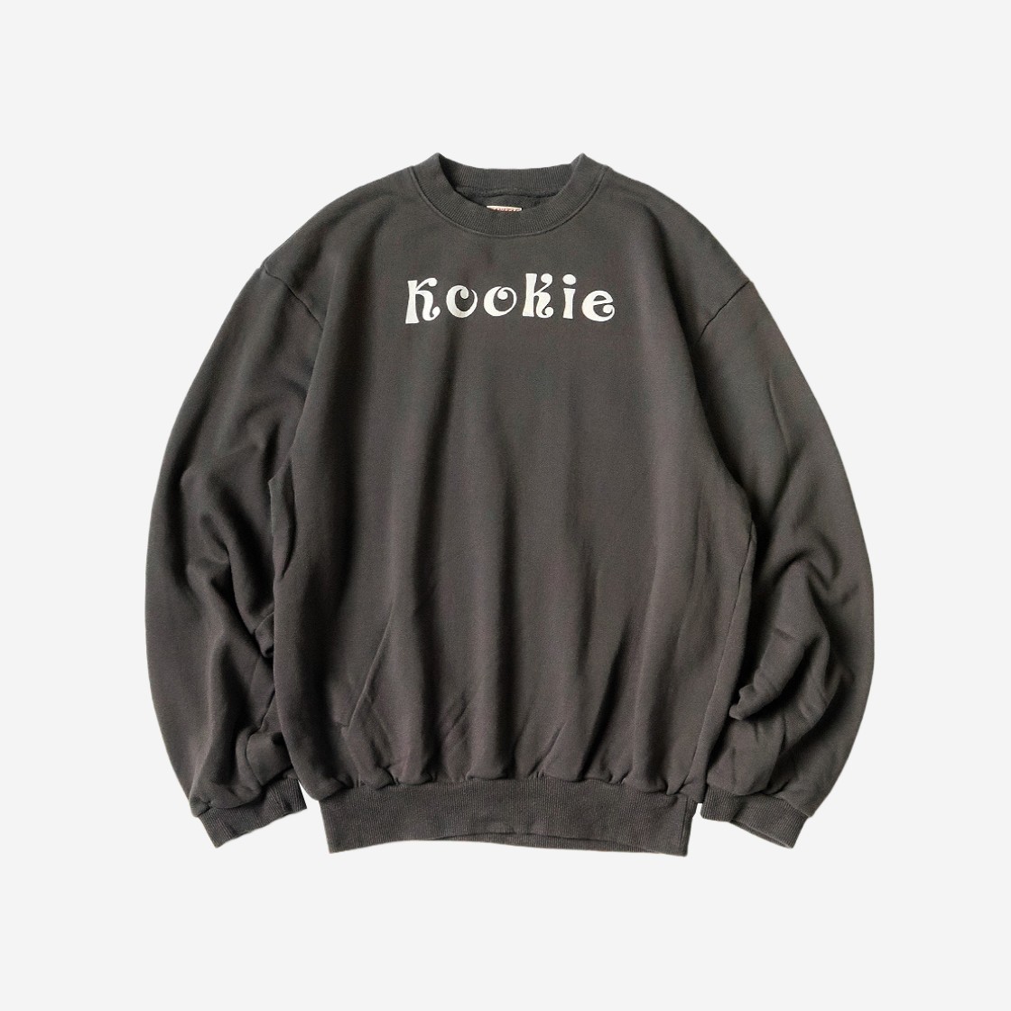 Kapital 30-Fleece Crew Sweatshirt Kookie Patch Ink Black 상세 이미지 1