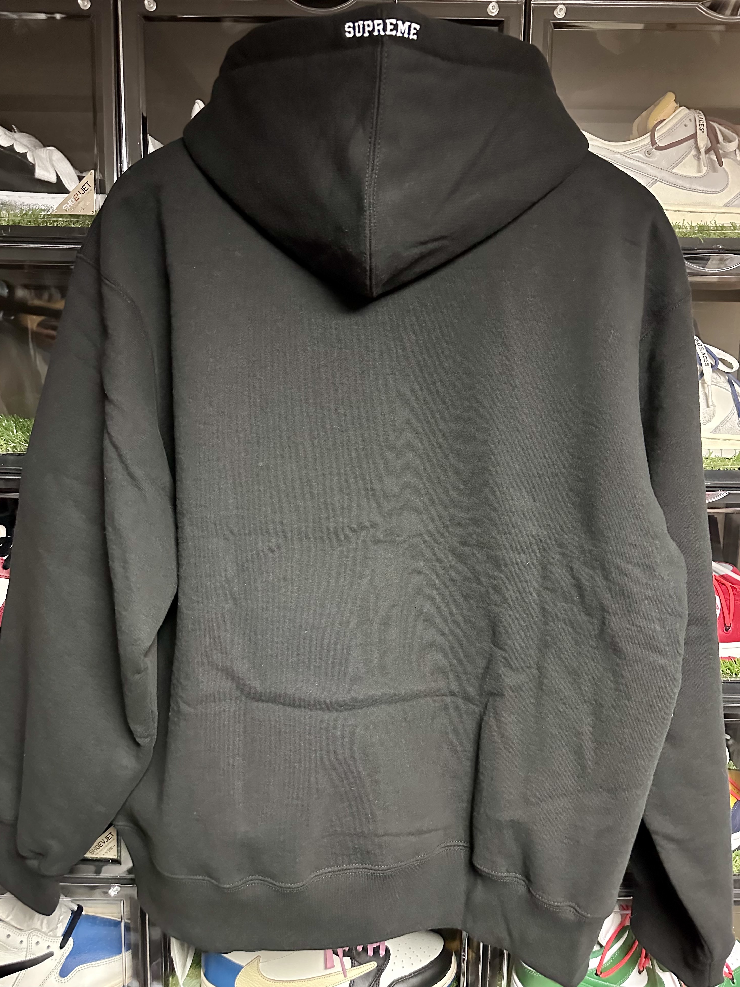 Supreme S Logo Zip Up Hooded Sweatshirt Black - 23FW 착용 스타일 - 2