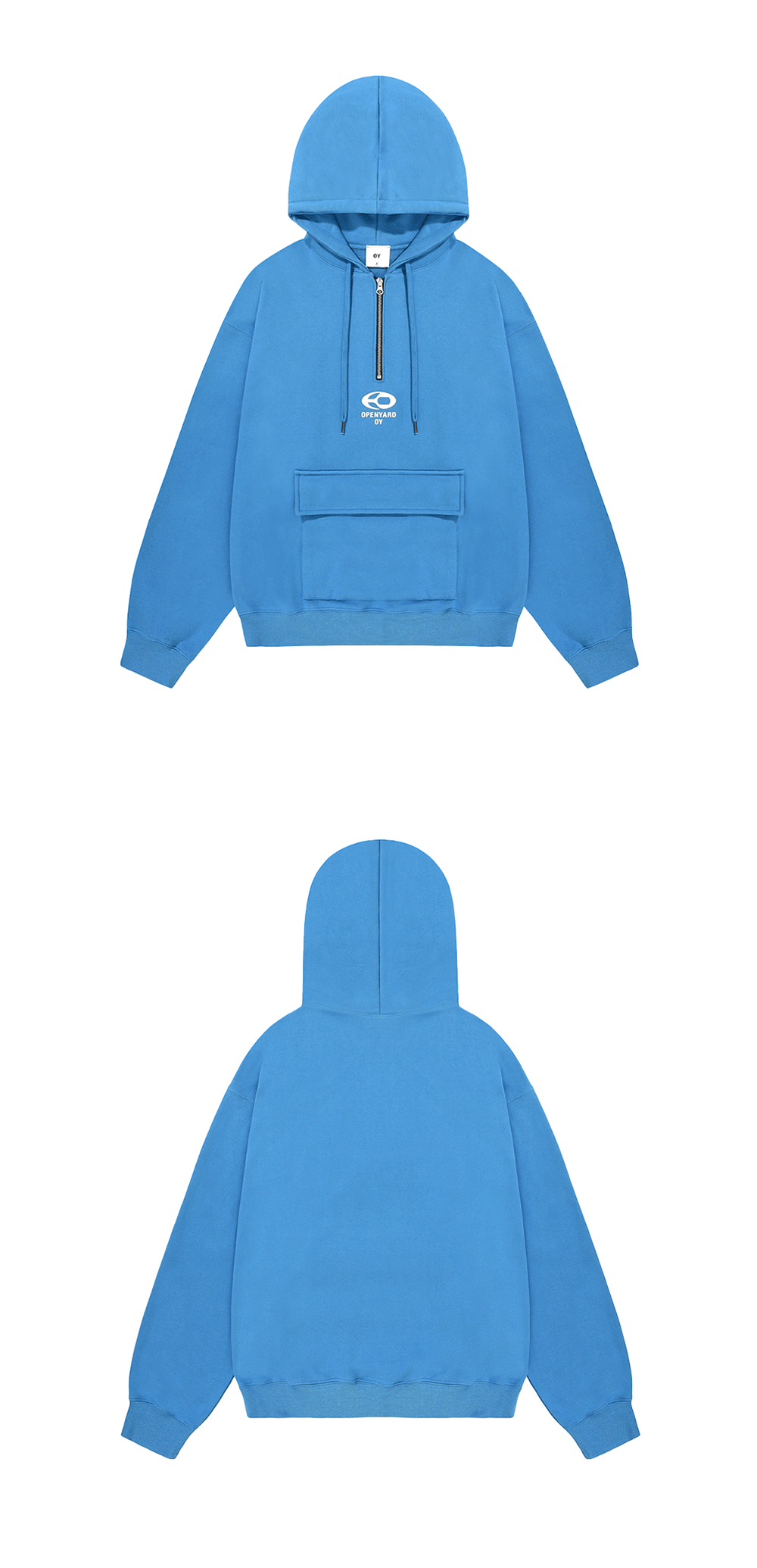 ★OY★S.L HALF ZIPPER HOODIE-TURQUAISE BLUE★正規品/直送料込 ☆OY☆S.L HALF ZIPPER HOODIE-TURQUAISE BLUE☆正規品/直送料込