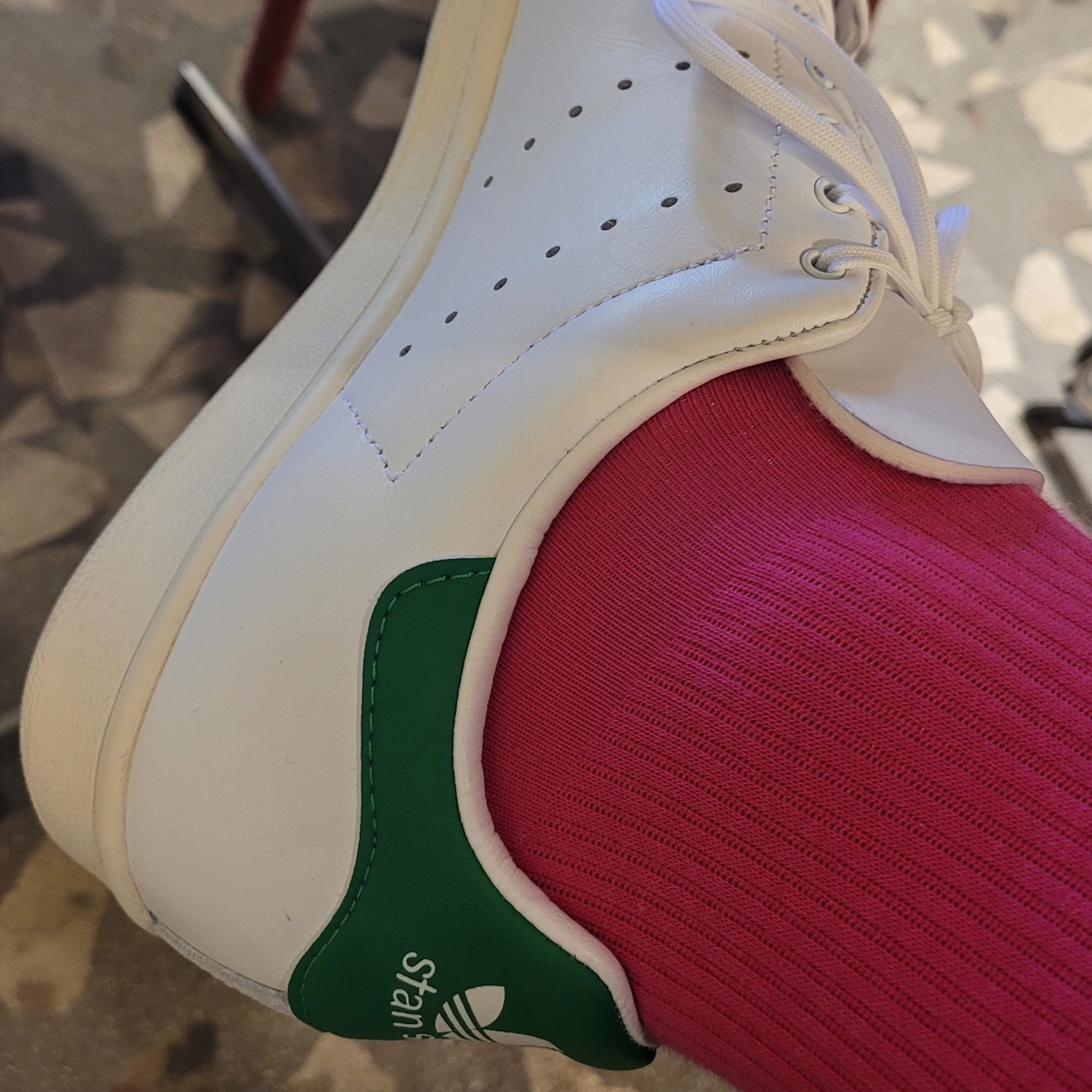 Adidas Stan Smith 80s Cloud White Green 착용 스타일 - 2