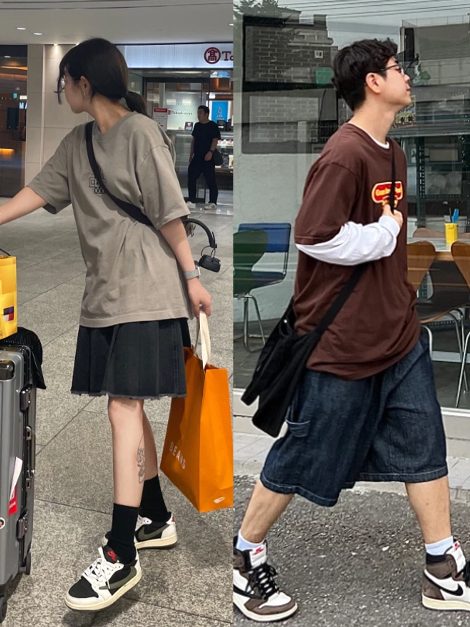 Jordan 1 x Travis Scott x Fragment Retro Low OG SP Military Blue, (W) Jordan 1 x Travis Scott Retro Low OG SP Medium Olive 착용 스타일 - 2