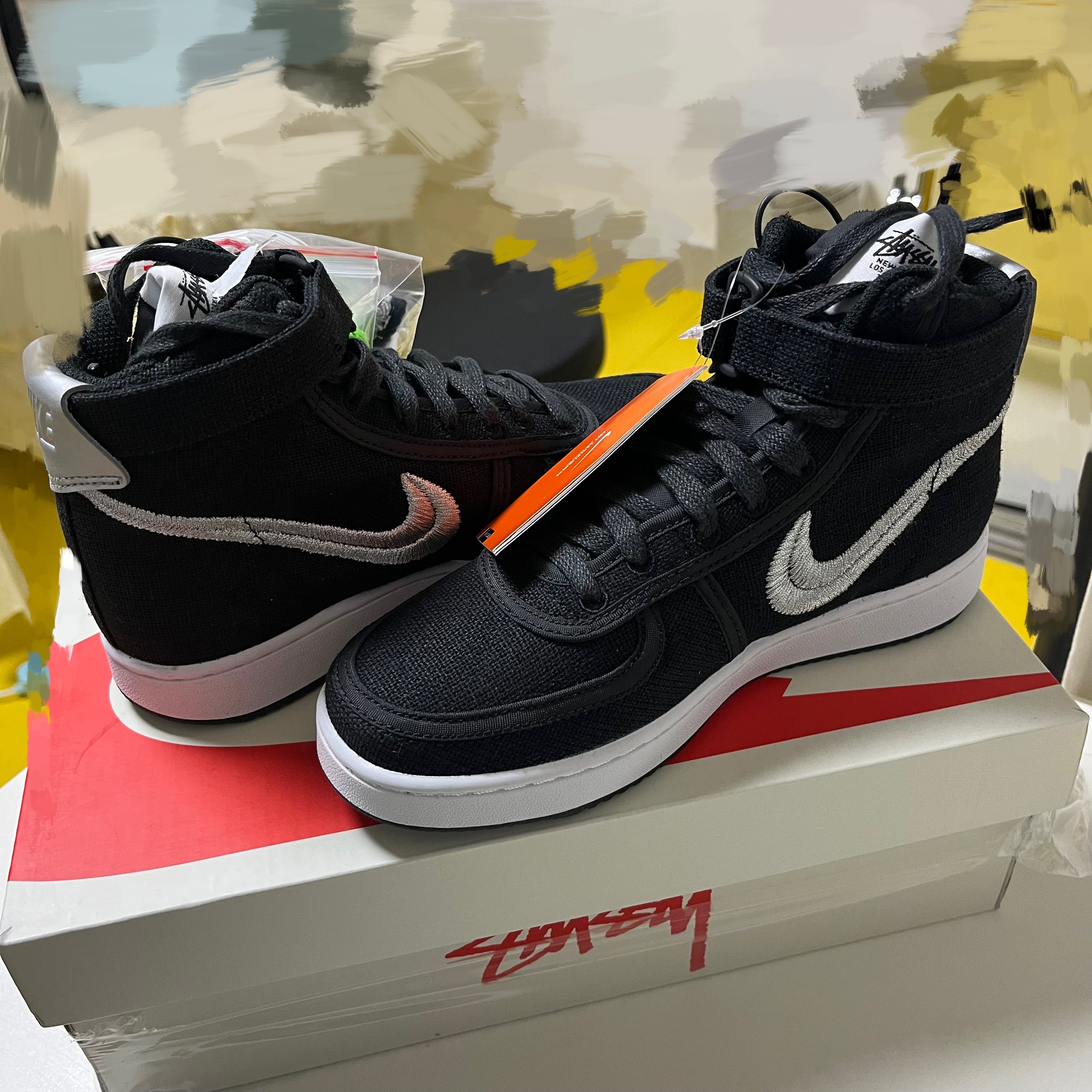Nike x Stussy Vandal High Black 착용 스타일