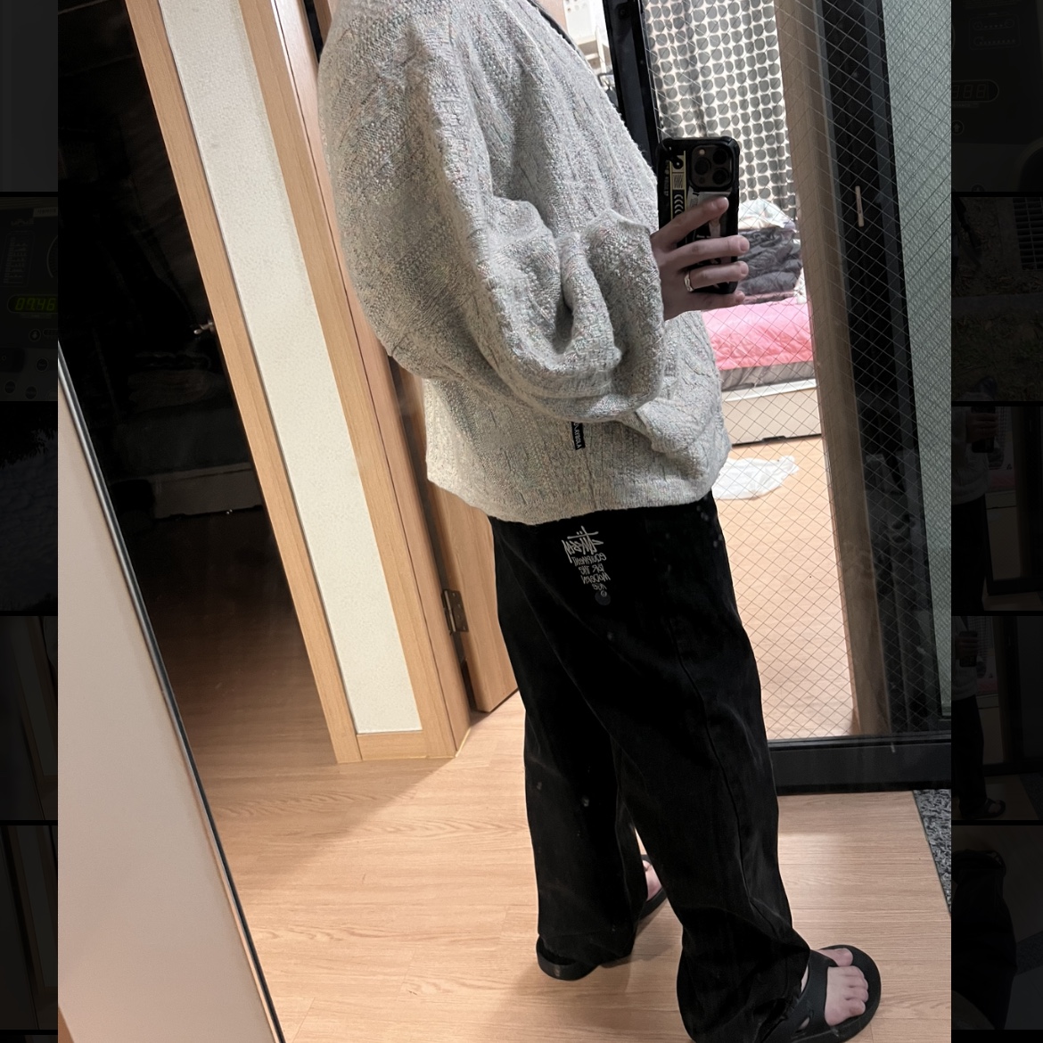 Oofos OOriginal Black, Stussy Washed Canvas Big OL' Jean Black 착용 스타일