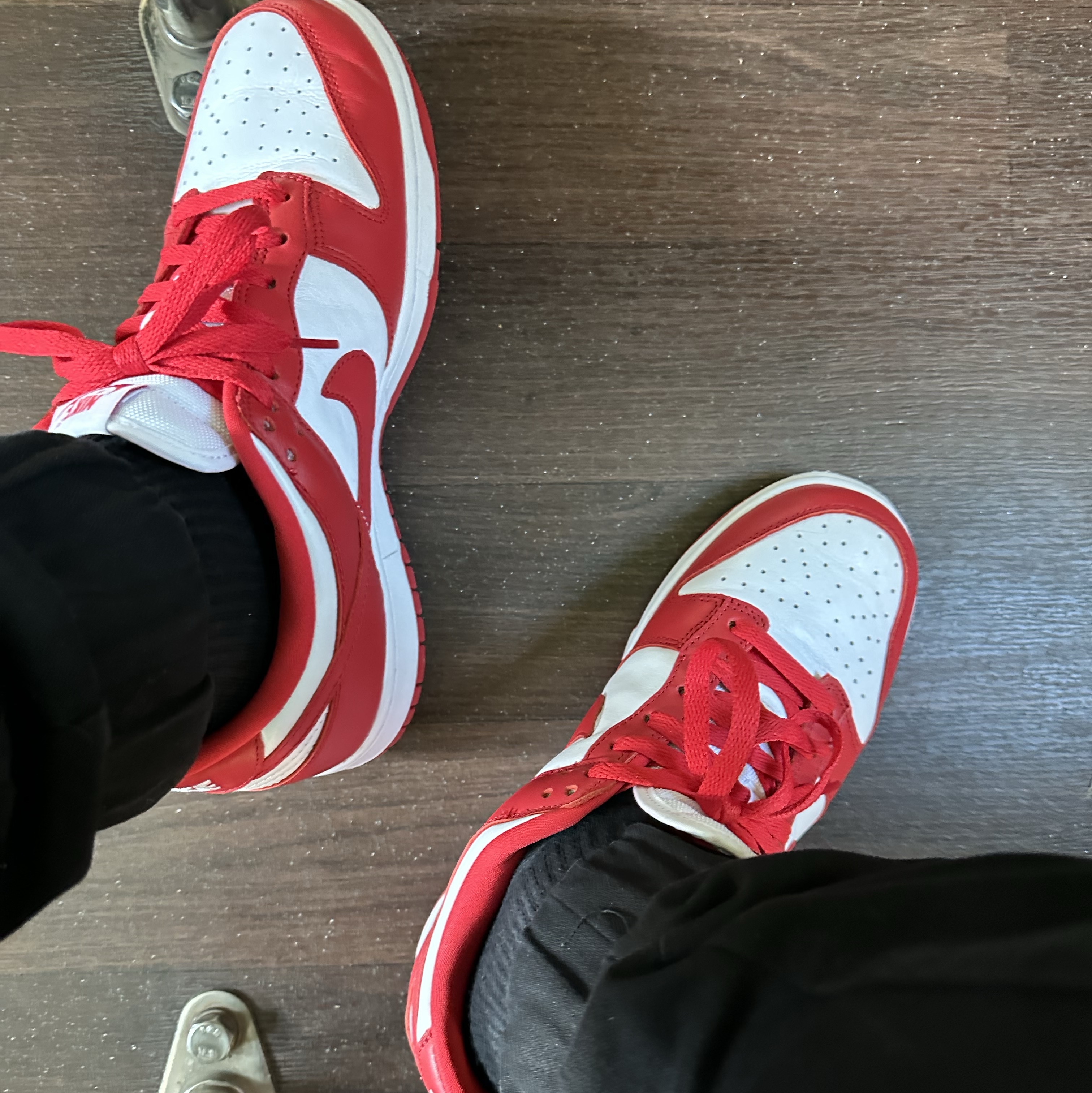 Nike Dunk Low SP White and University Red 2023 착용 스타일