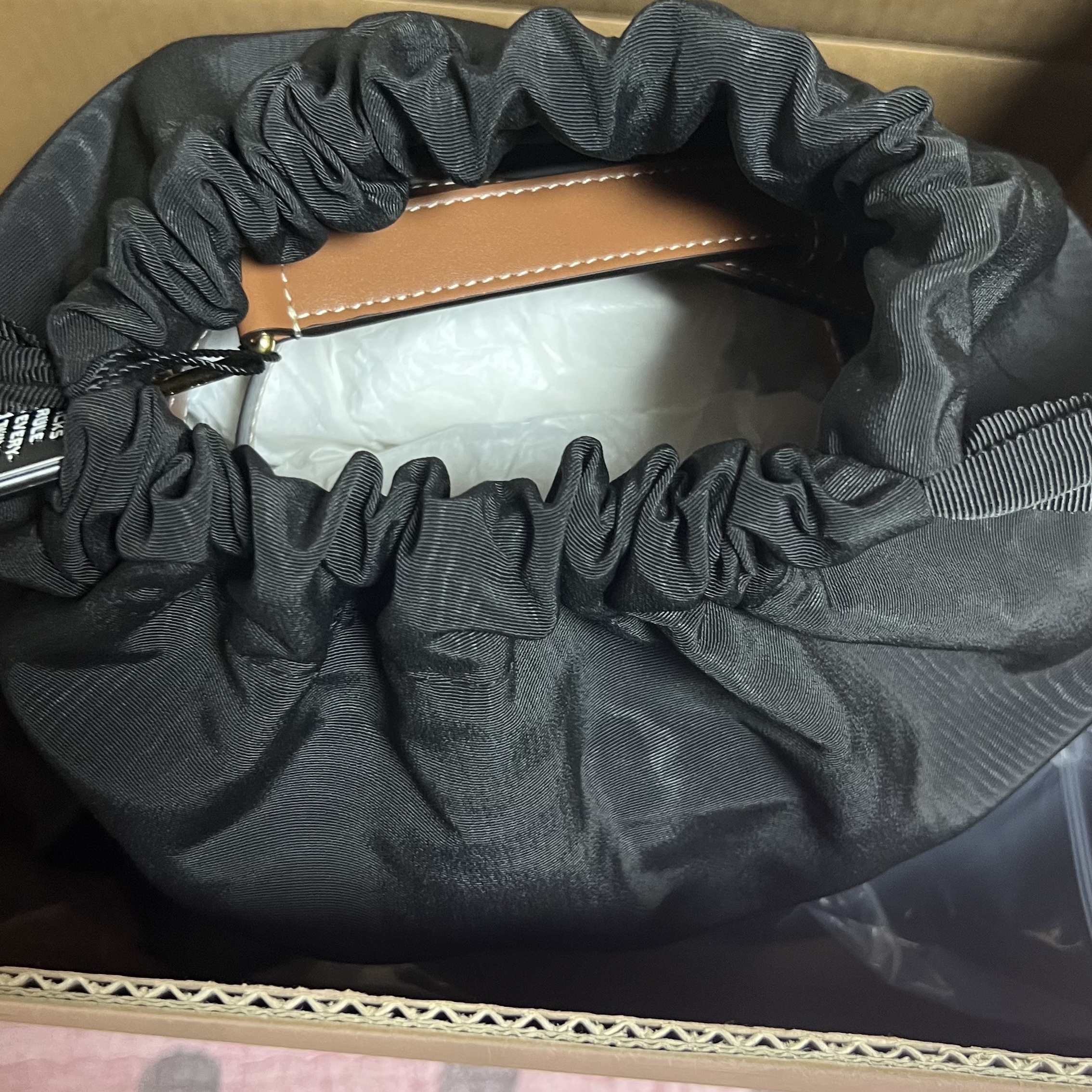 Celine Small Bucket in Triomphe Canvas and Calfskin Tan 착용 스타일 - 1
