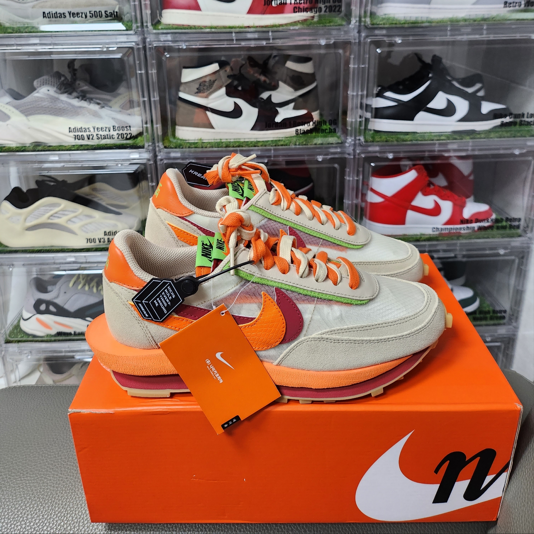 Nike x Sacai x Clot LDWaffle Orange Blaze 착용 스타일