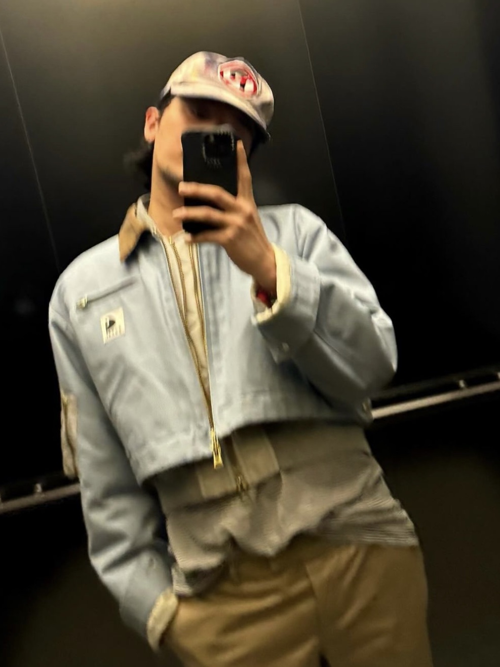 (W) Sacai x Carhartt WIP Canvas MA-1 Jacket Detroit Light Blue 착용 스타일