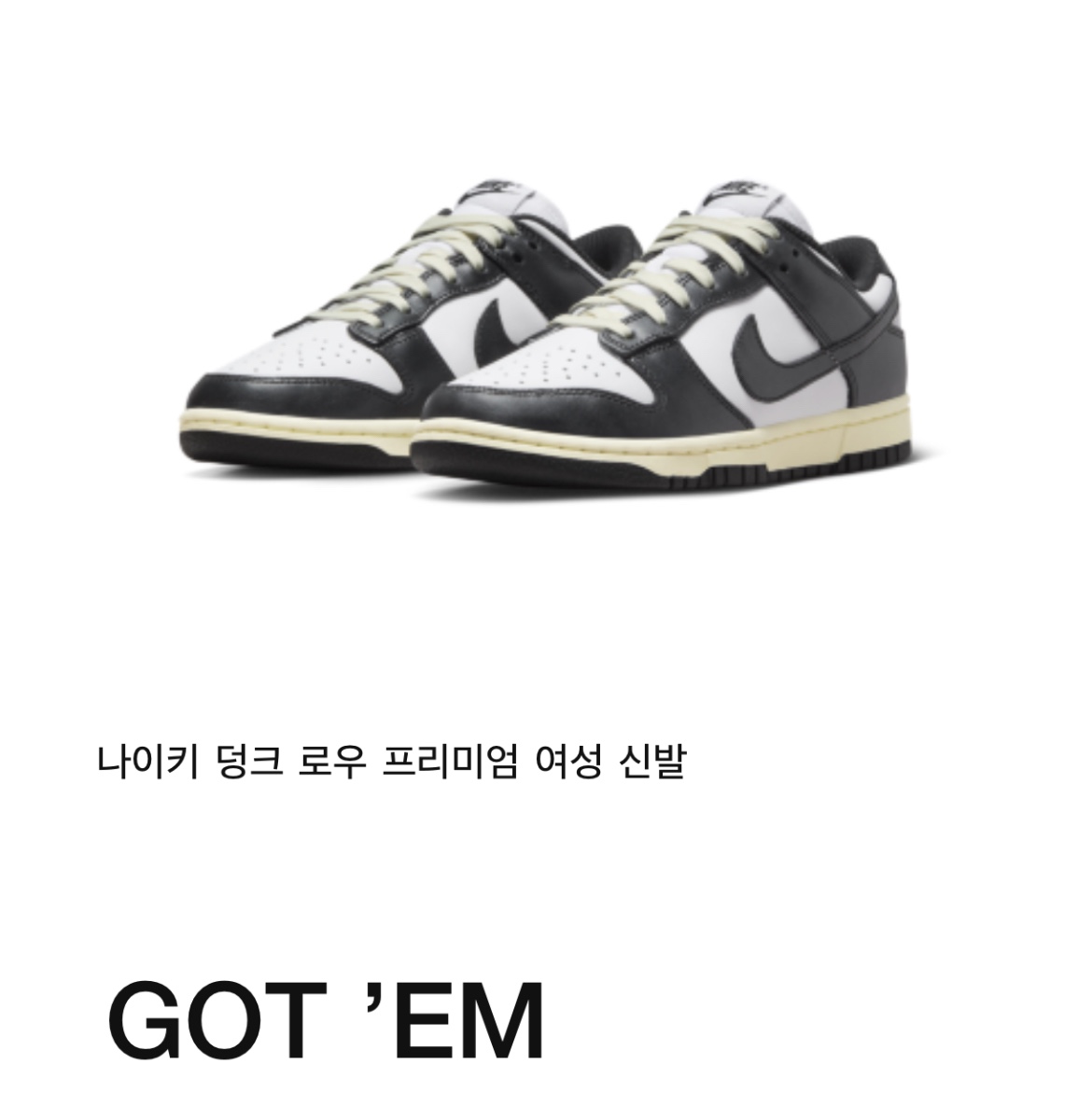 (W) Nike Dunk Low Vintage Black and White 착용 스타일