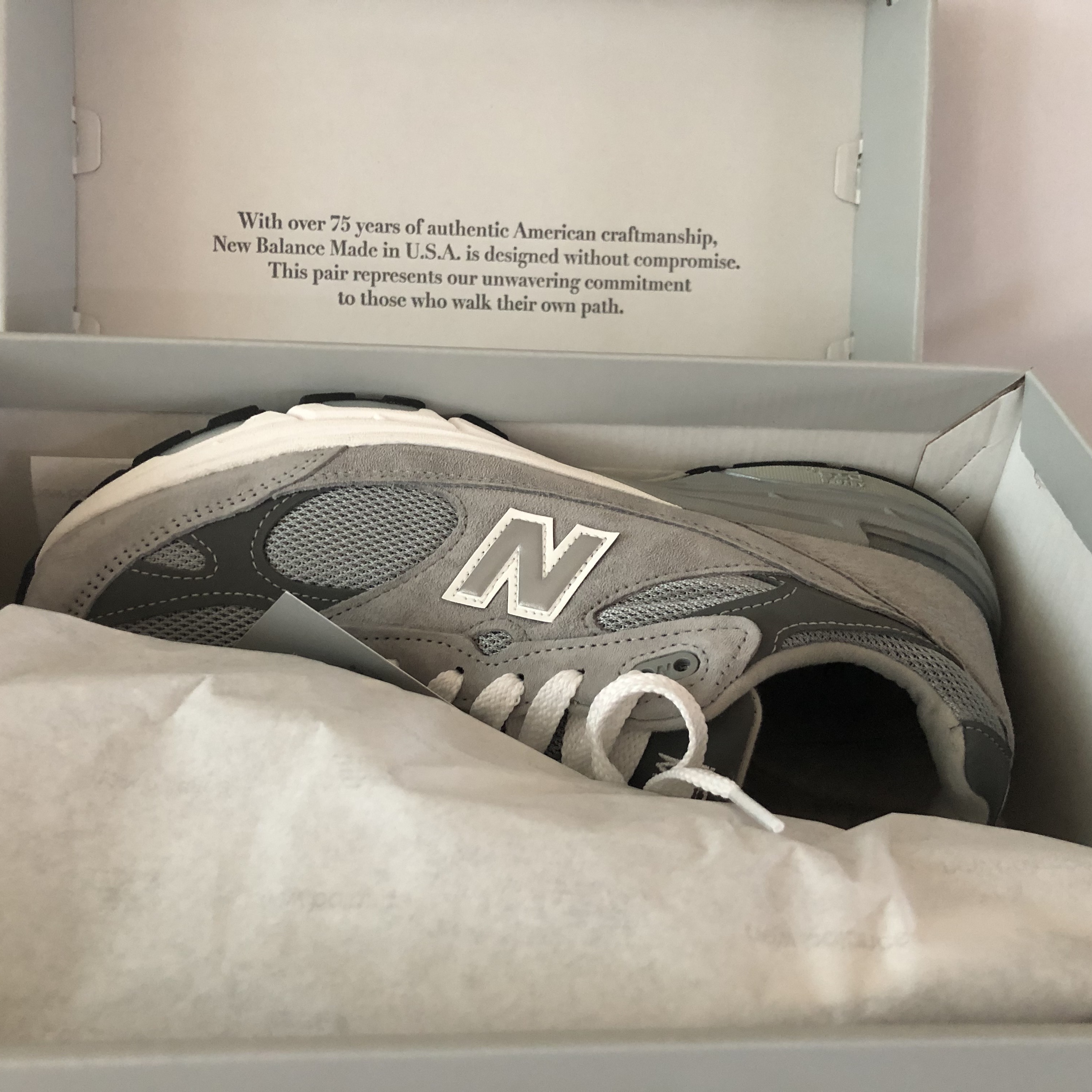 New Balance 993 Made in USA Grey - D Standard 착용 스타일 - 4