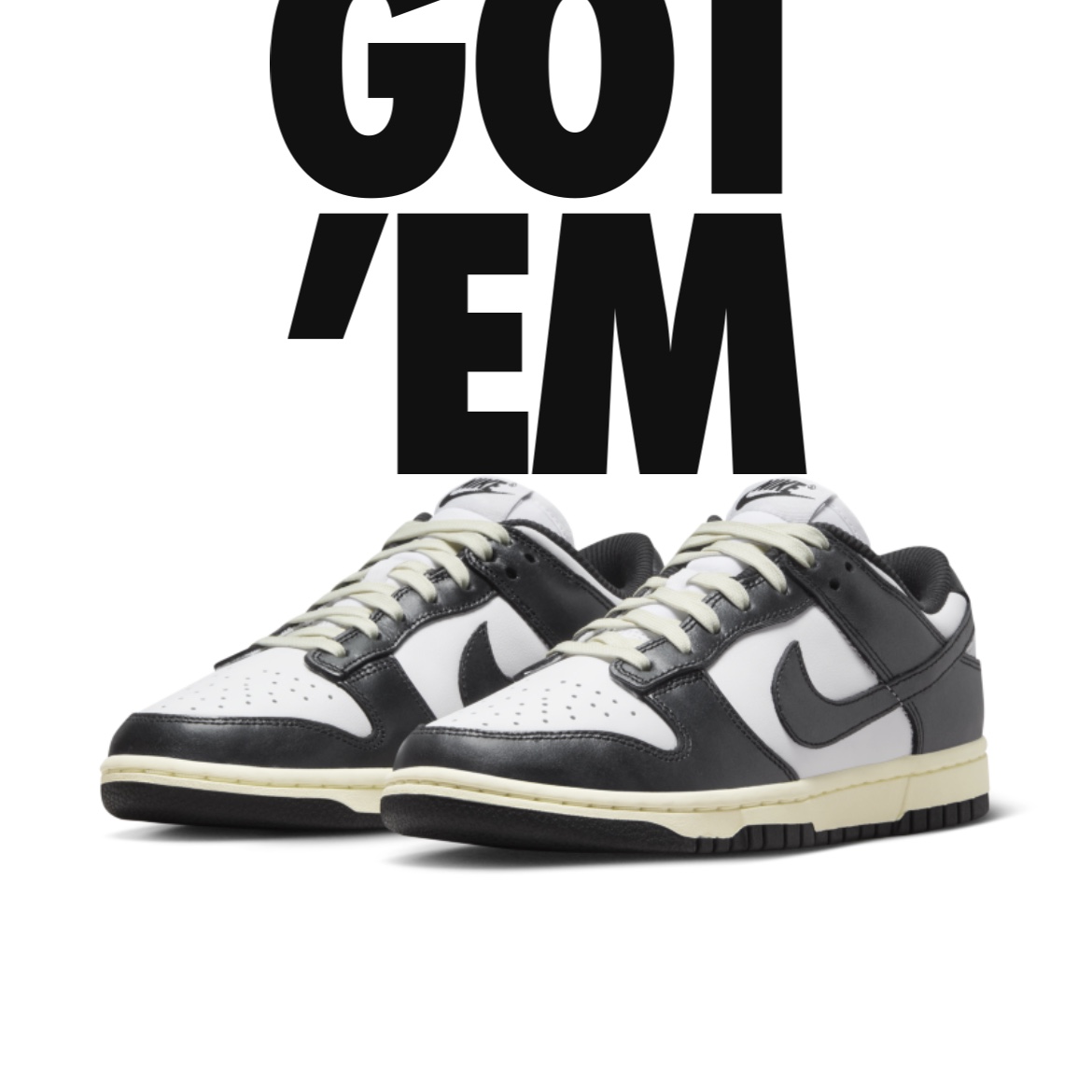 (W) Nike Dunk Low Vintage Black and White 착용 스타일