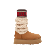 (W) UGG Classic Sweater Letter Boots Chestnut