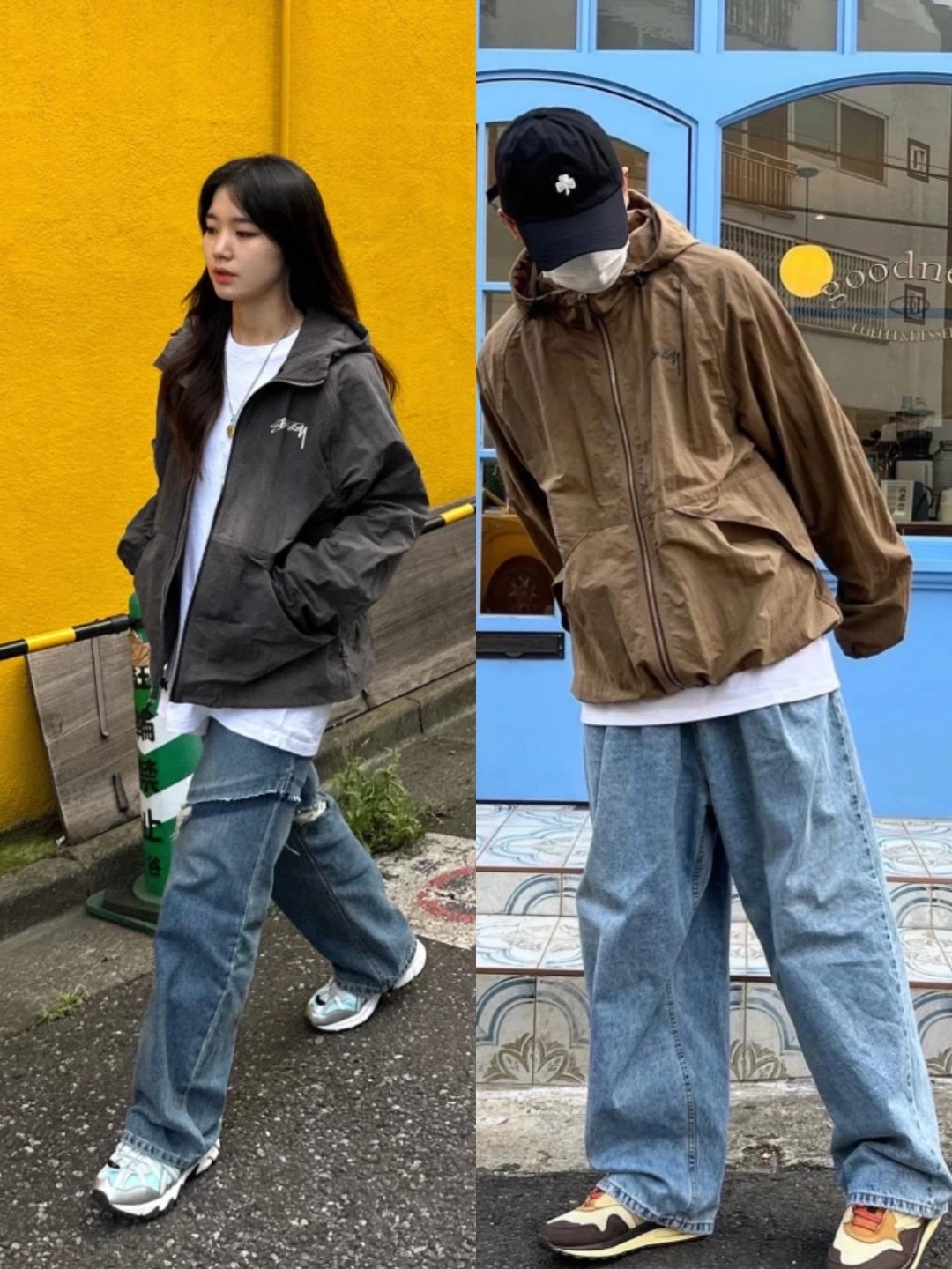 Stussy Wave Dye Beach Shell Jacket Black, (W) Asics x Matin Kim Gel-Sonoma 15-50 Oasis Green Pure Silver 착용 스타일 - 2