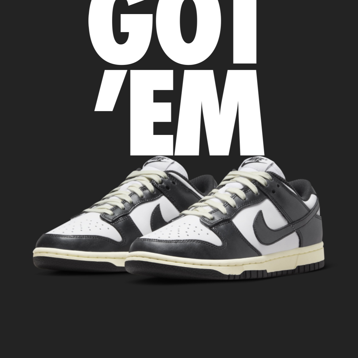 (W) Nike Dunk Low Vintage Black and White 착용 스타일