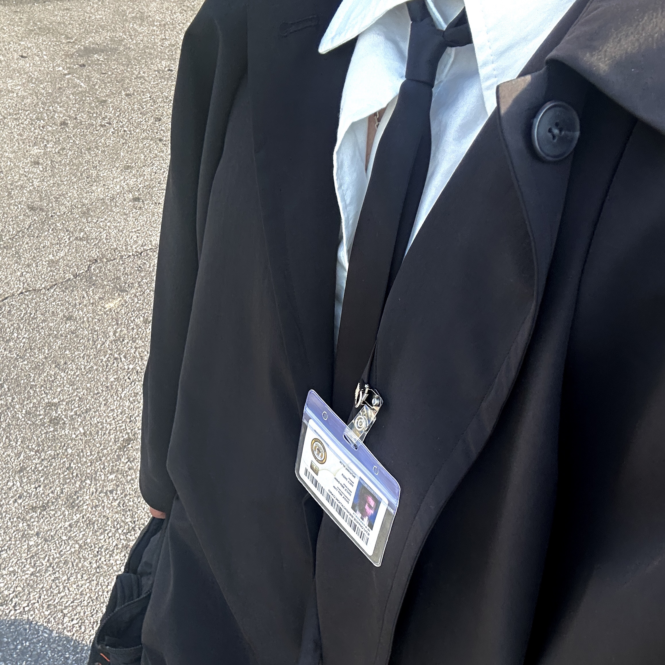 STU Hook Dolman Coat Black with Name Tag 착용 스타일 - 2