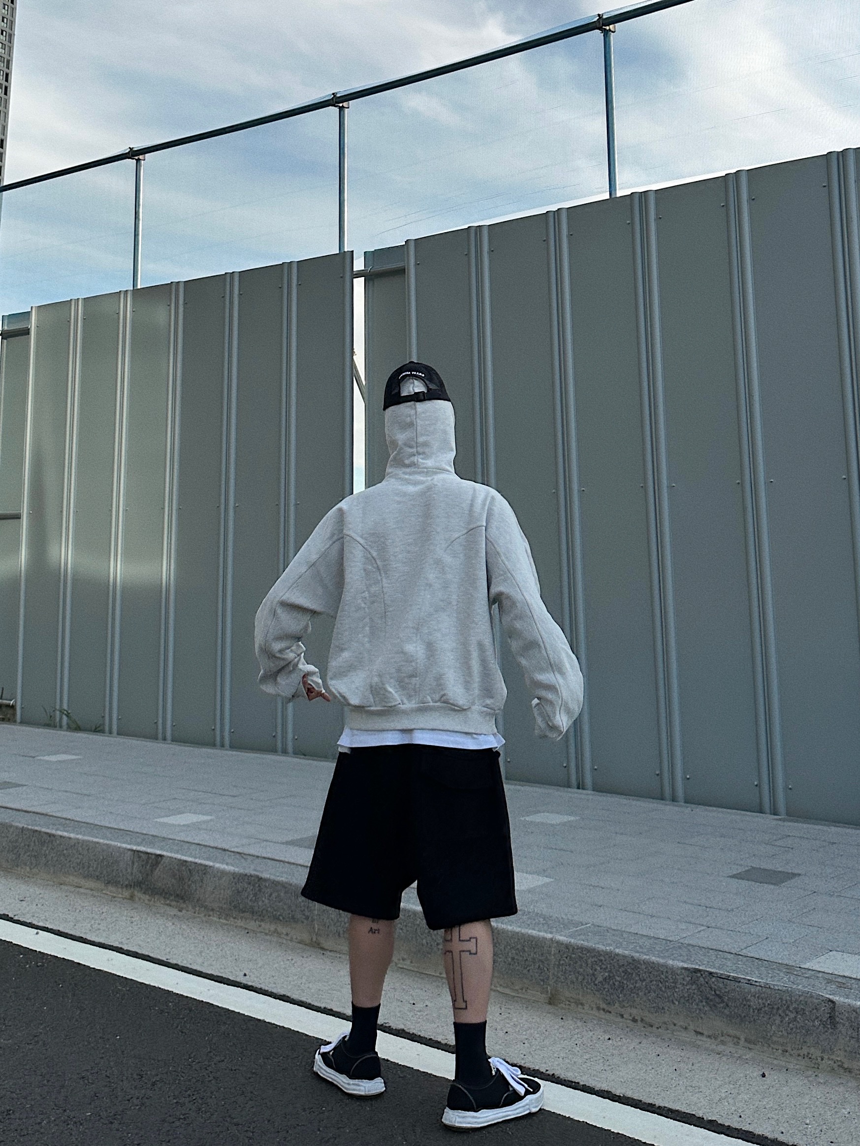 Grailz Geometry Hoodie Ash Sage, Grailz Geometry Hoodie Heather Grey 착용 스타일 - 5