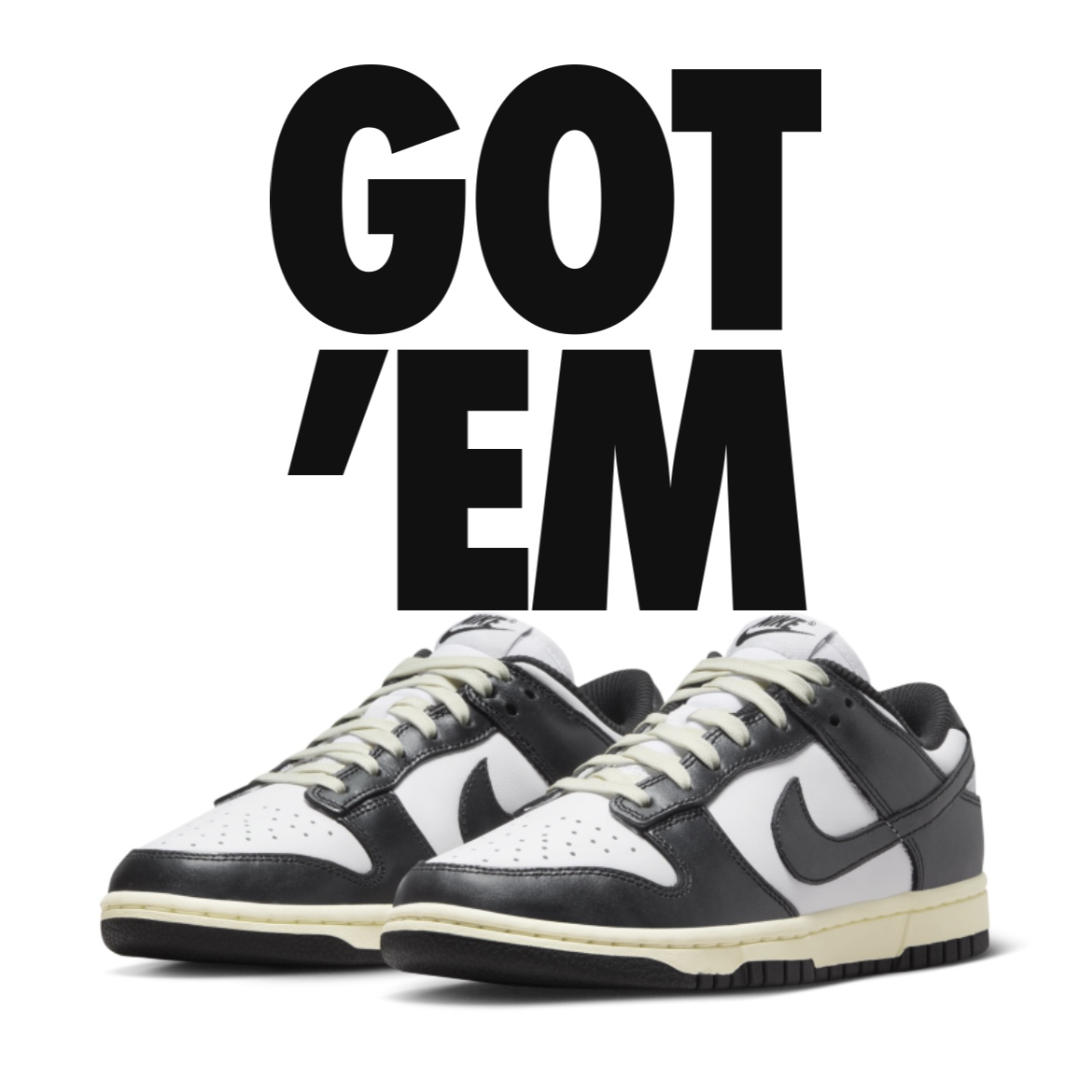 (W) Nike Dunk Low Vintage Black and White 착용 스타일