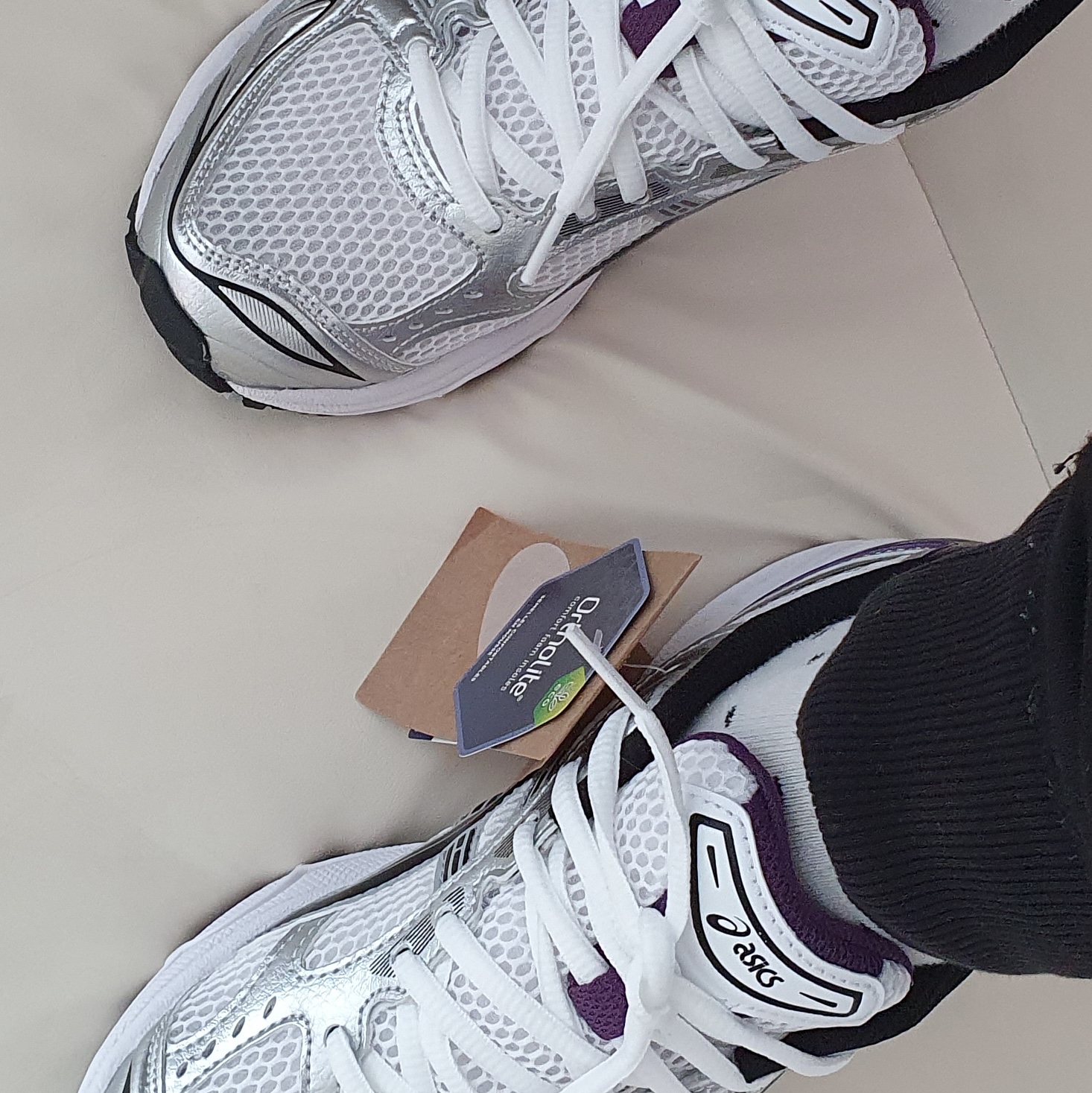 (W) Asics Gel-Kayano 14 White Dark Grape 착용 스타일