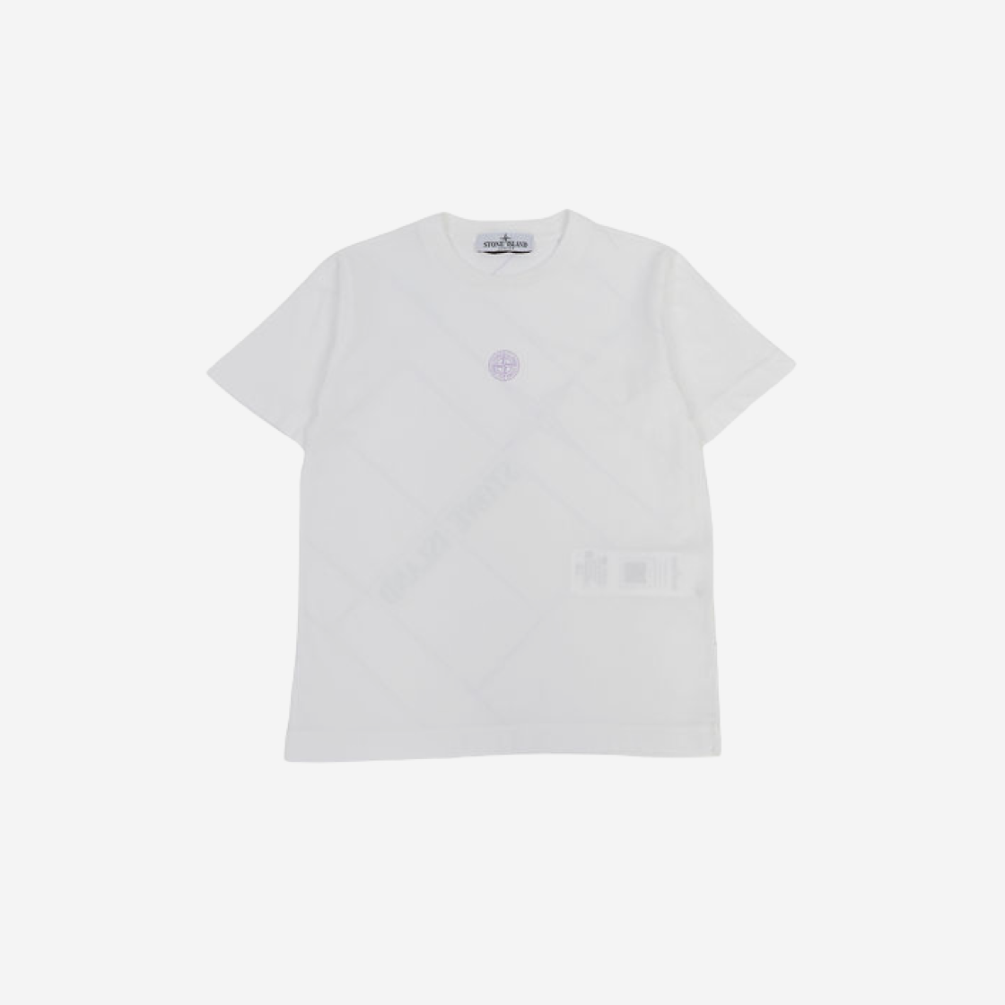 (Kids) Stone Island 21051 Cotton Garment Dyed T-Shirt White - 23SS 상세 이미지 1