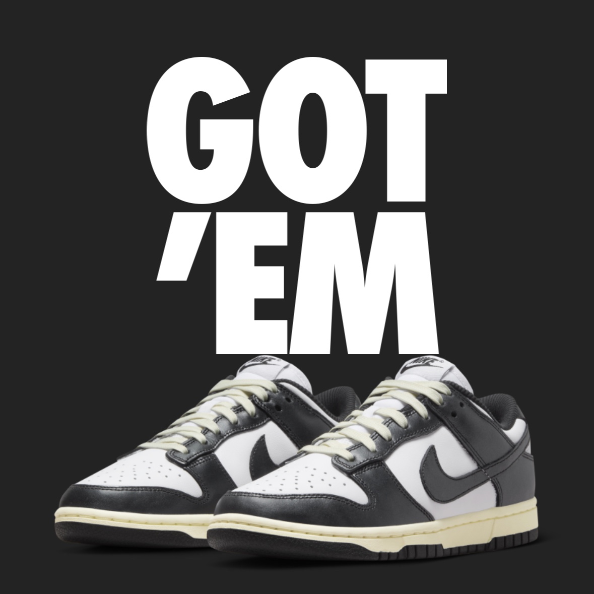 (W) Nike Dunk Low Vintage Black and White 착용 스타일