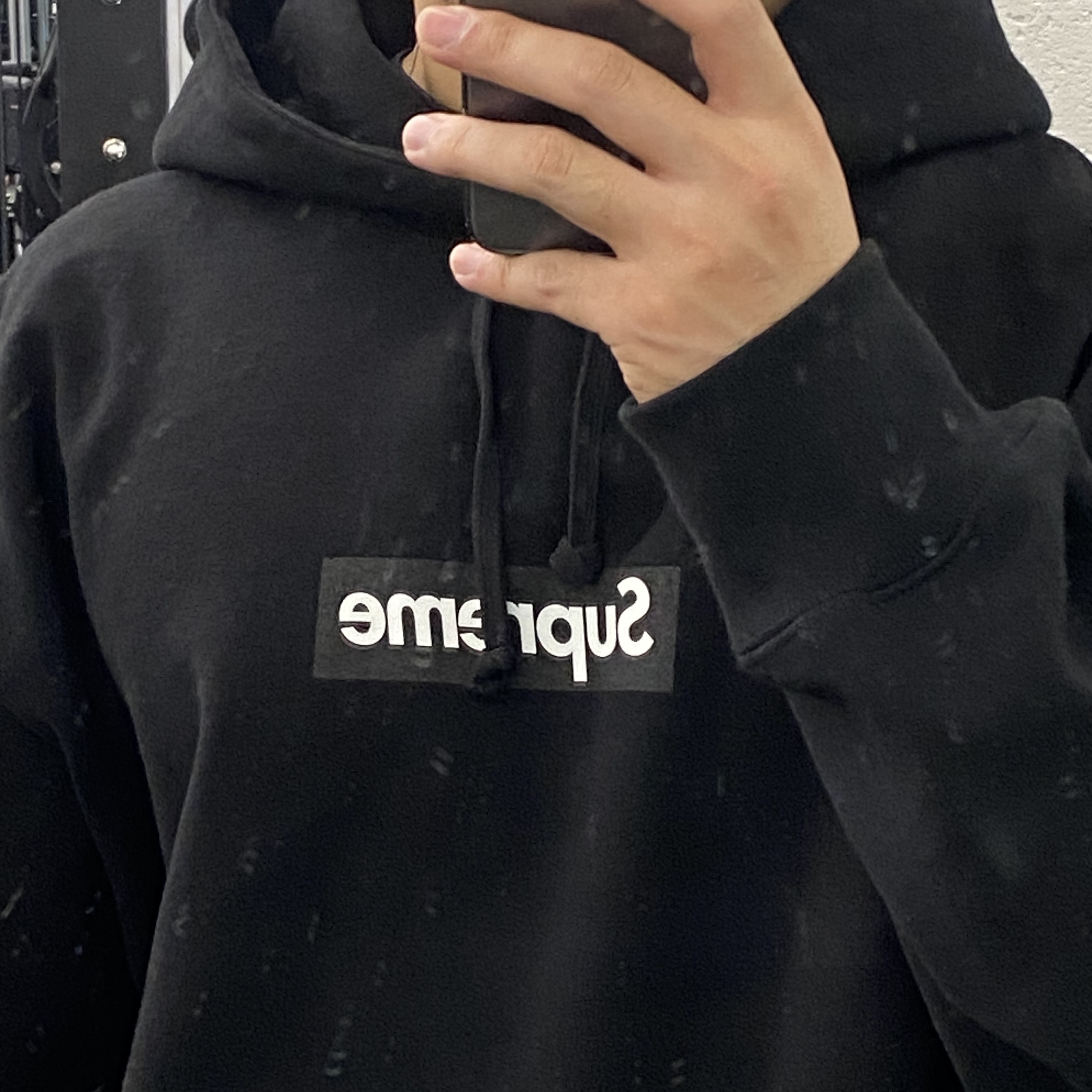 Supreme Seoul Box Logo Hooded Sweatshirt Black - 23FW 착용 스타일